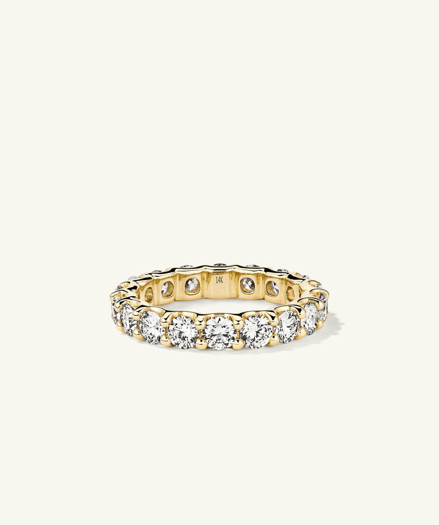 3.5mm Lab Grown Diamond Eternity Band 14k Yellow Gold | Womens Engagement Rings