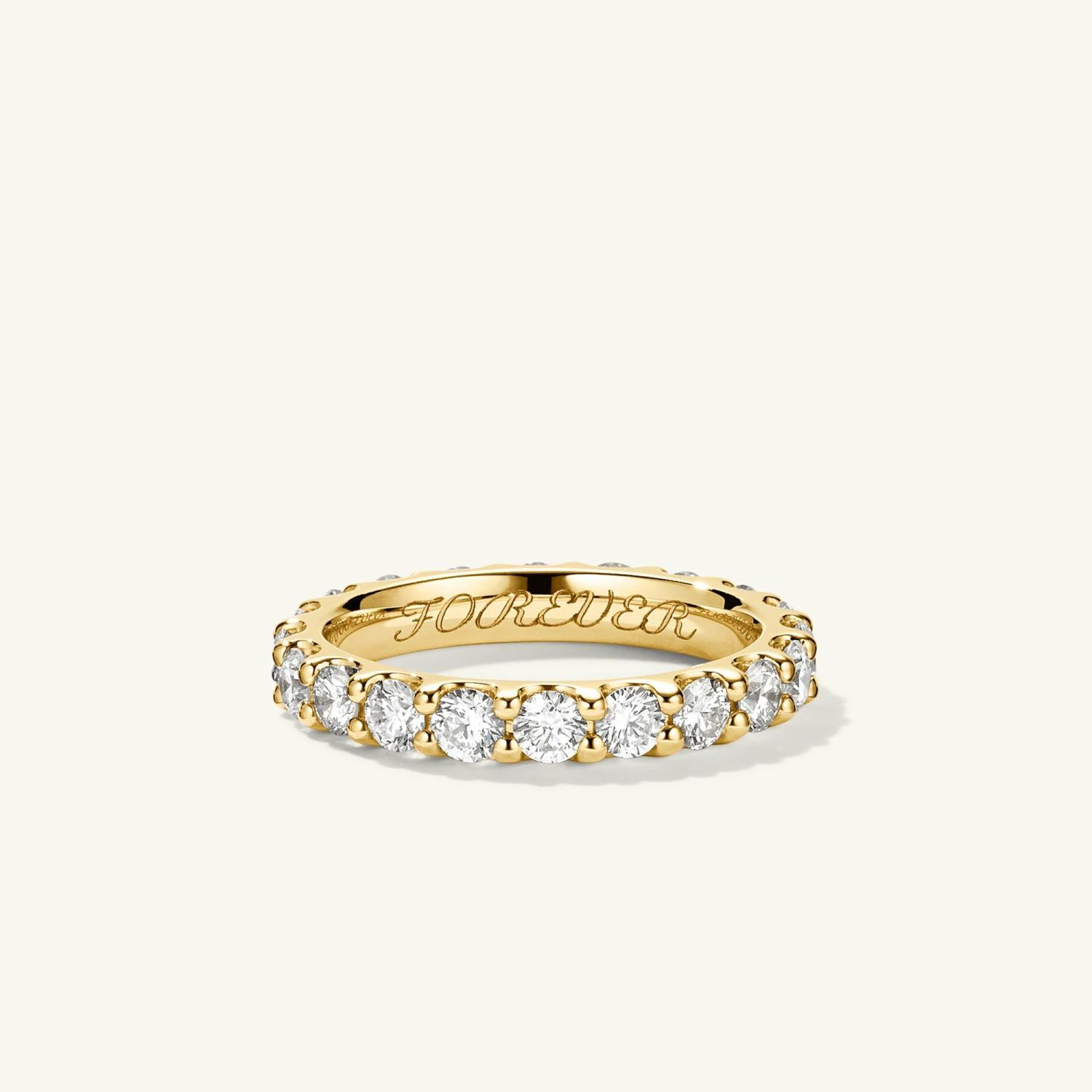 3mm Bold Diamond Eternity Band 14k Yellow Gold | Womens Engagement Rings