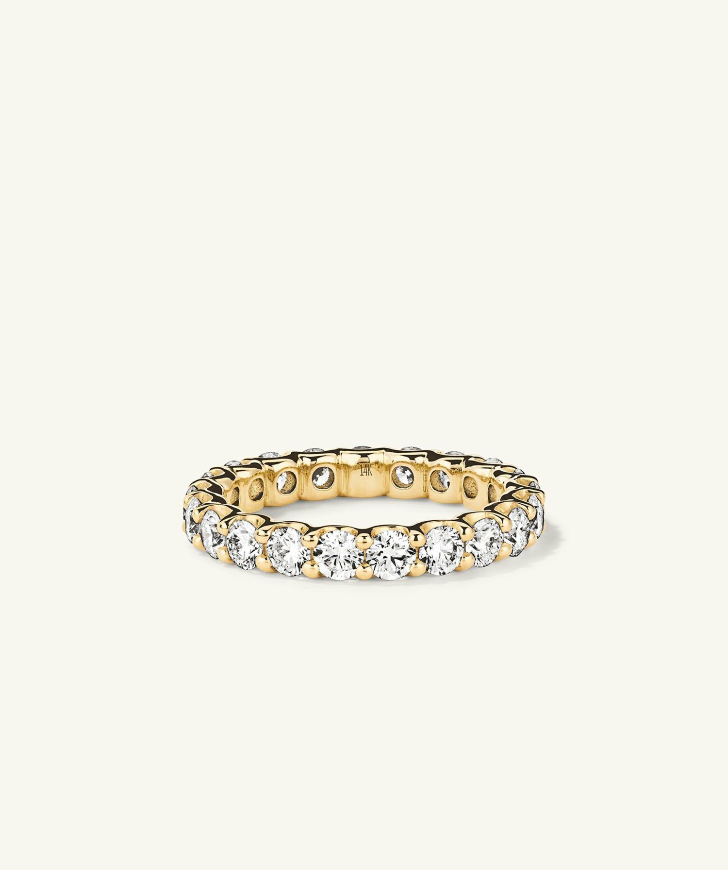 3mm Lab Grown Diamond Eternity Band 14k Yellow Gold | Womens Engagement Rings