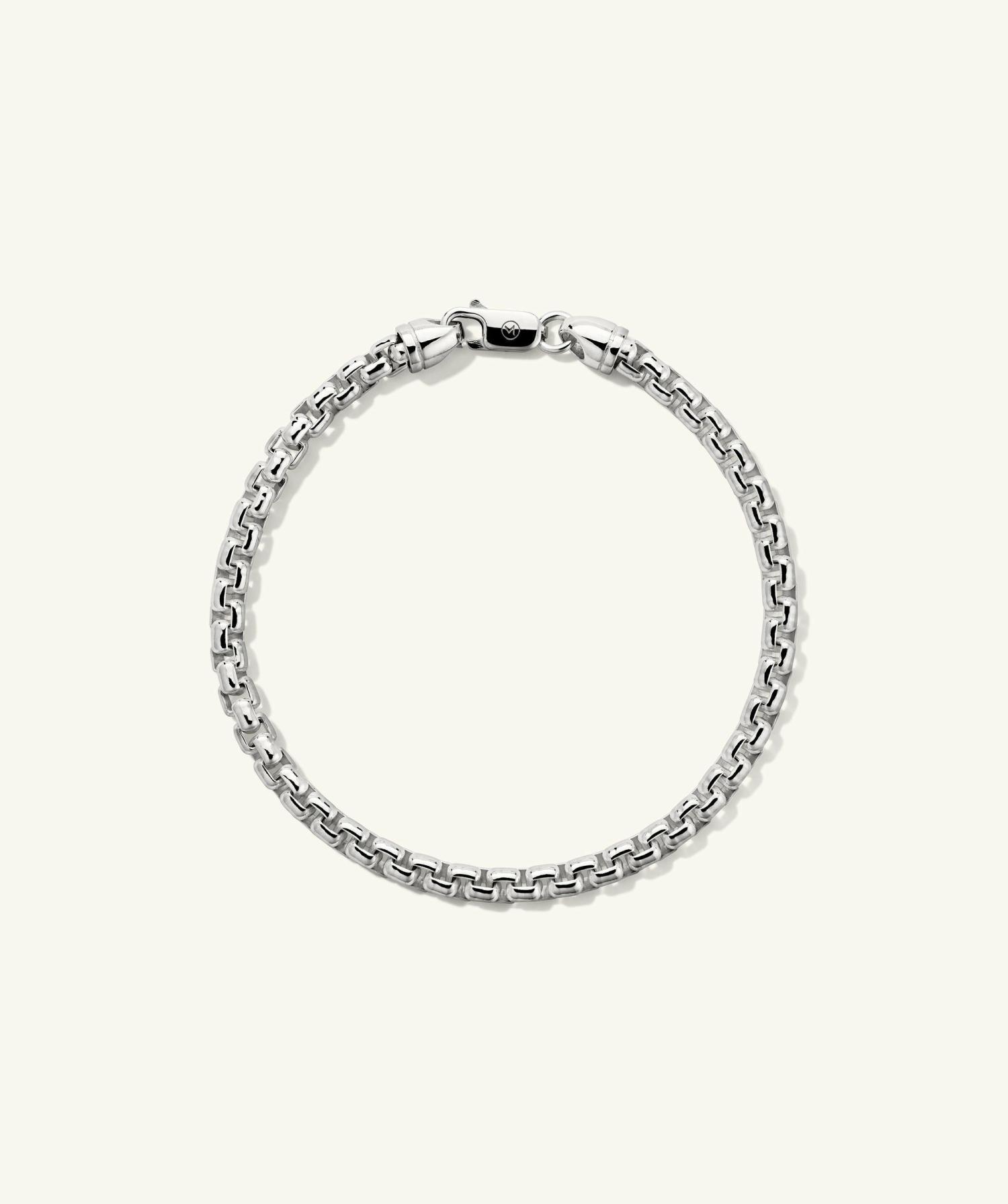 4mm Round Box Chain Bracelet Sterling Silver | Womens Chain Bracelets