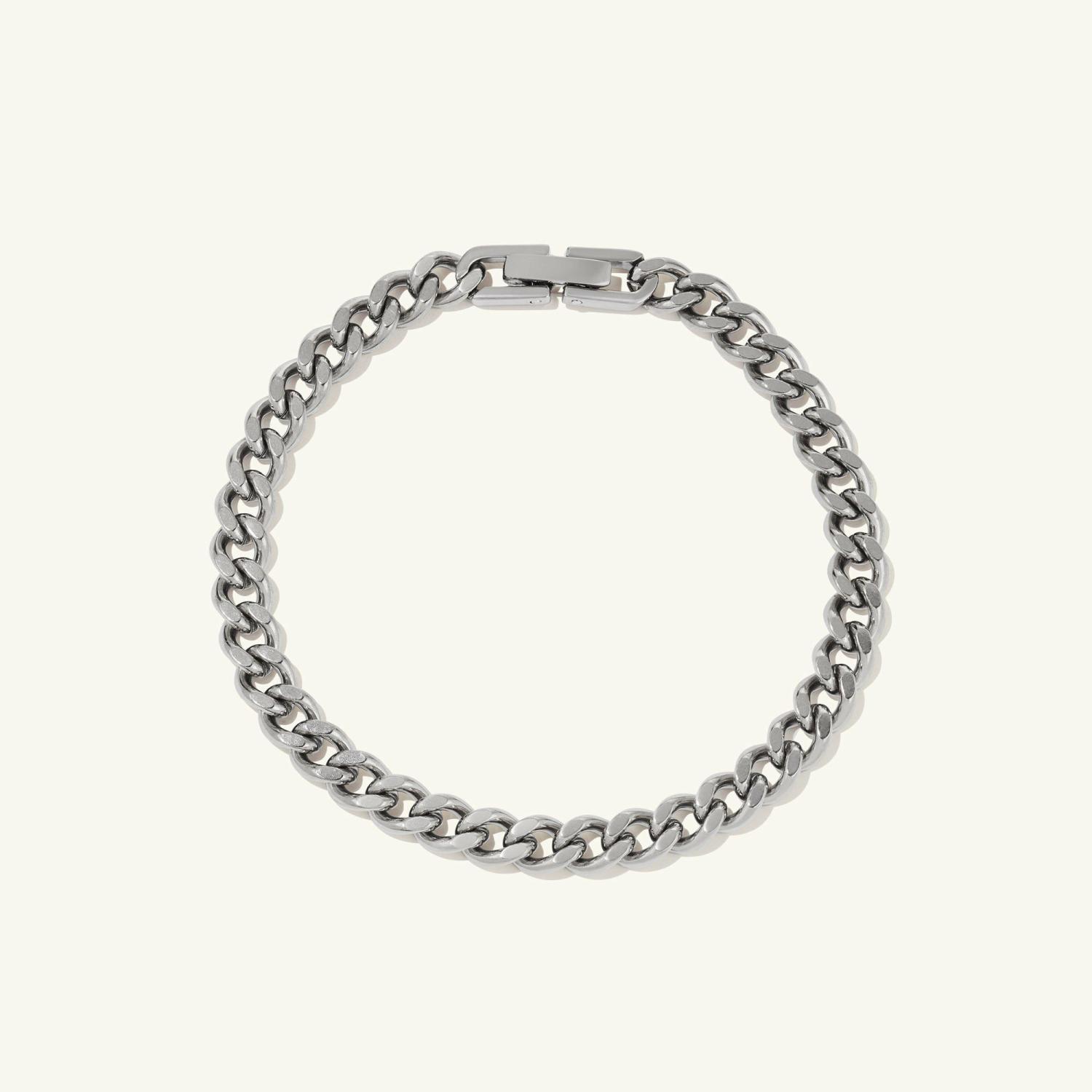 5mm Curb Chain Bracelet Titanium | Womens Chain Bracelets