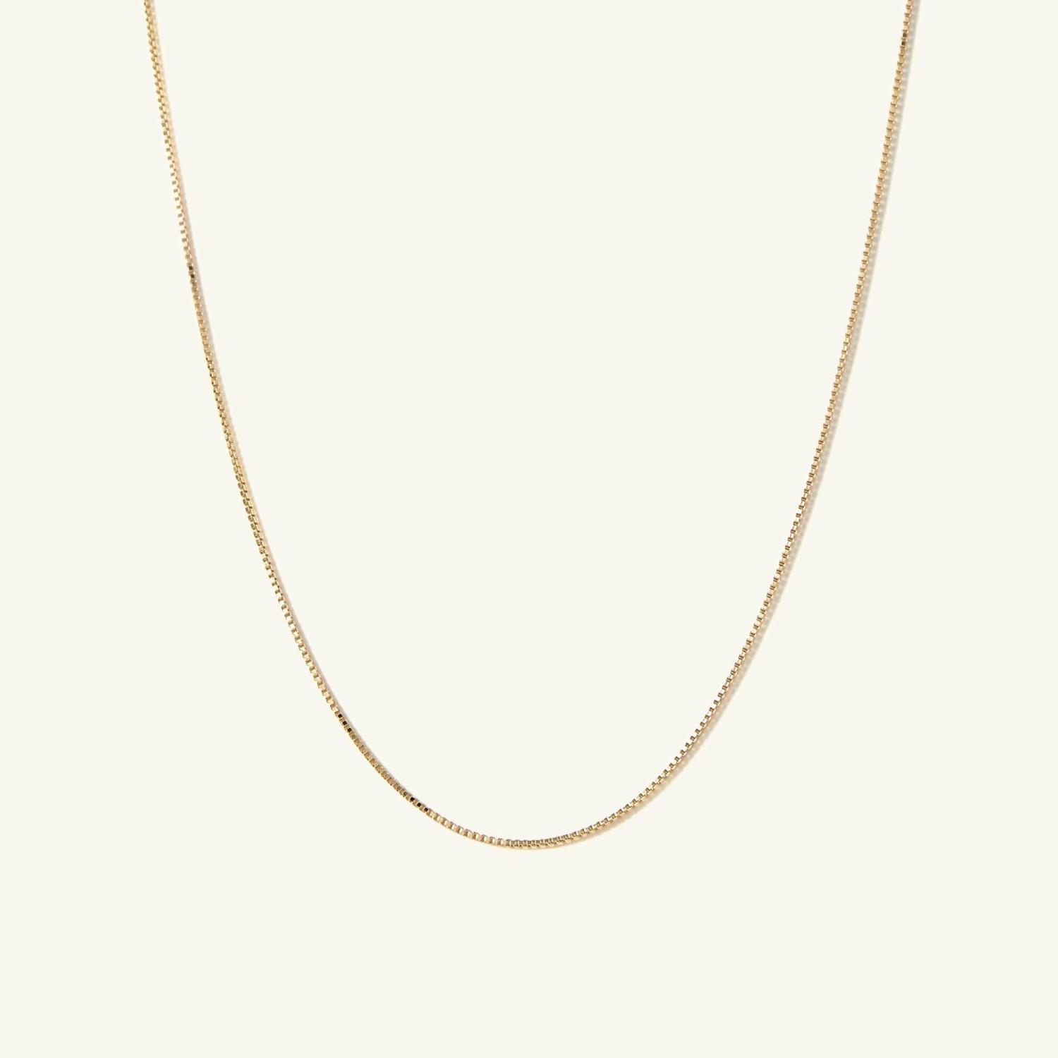 Baby Box Chain Necklace 14k Yellow Gold | Womens Chain Necklaces