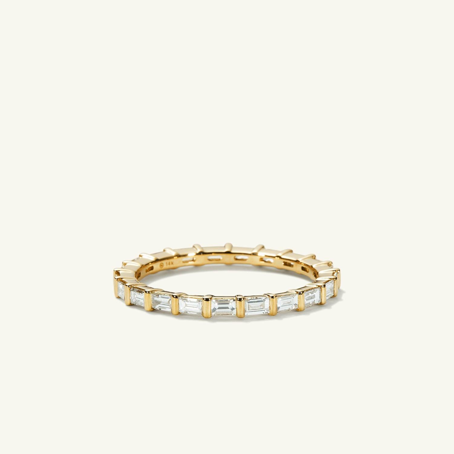 Baguette Diamond Eternity Band 14k Yellow Gold | Womens Engagement Rings