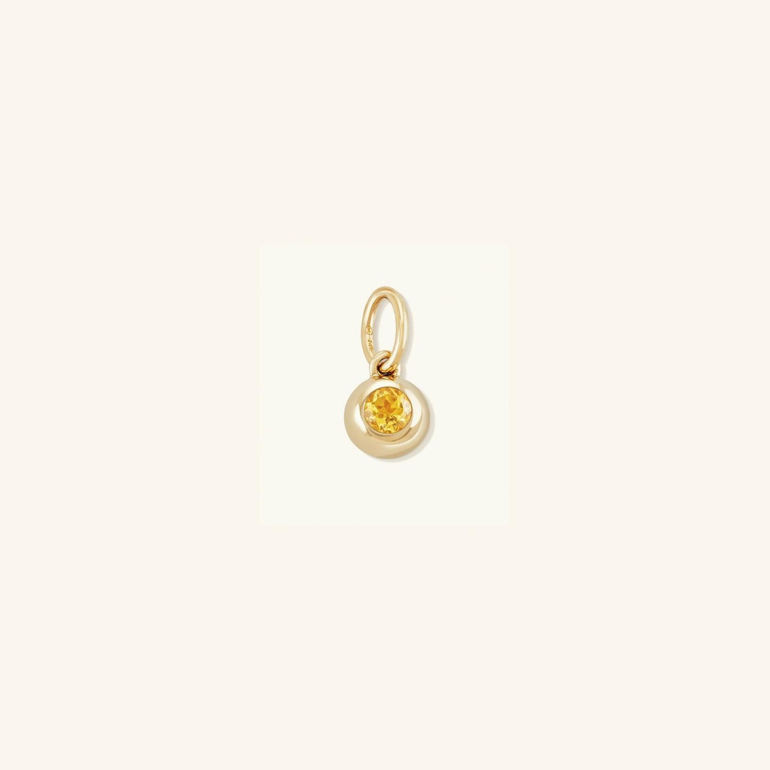 Birthstone Sphere Charm 14k Yellow Gold | Womens Bracelet Charms