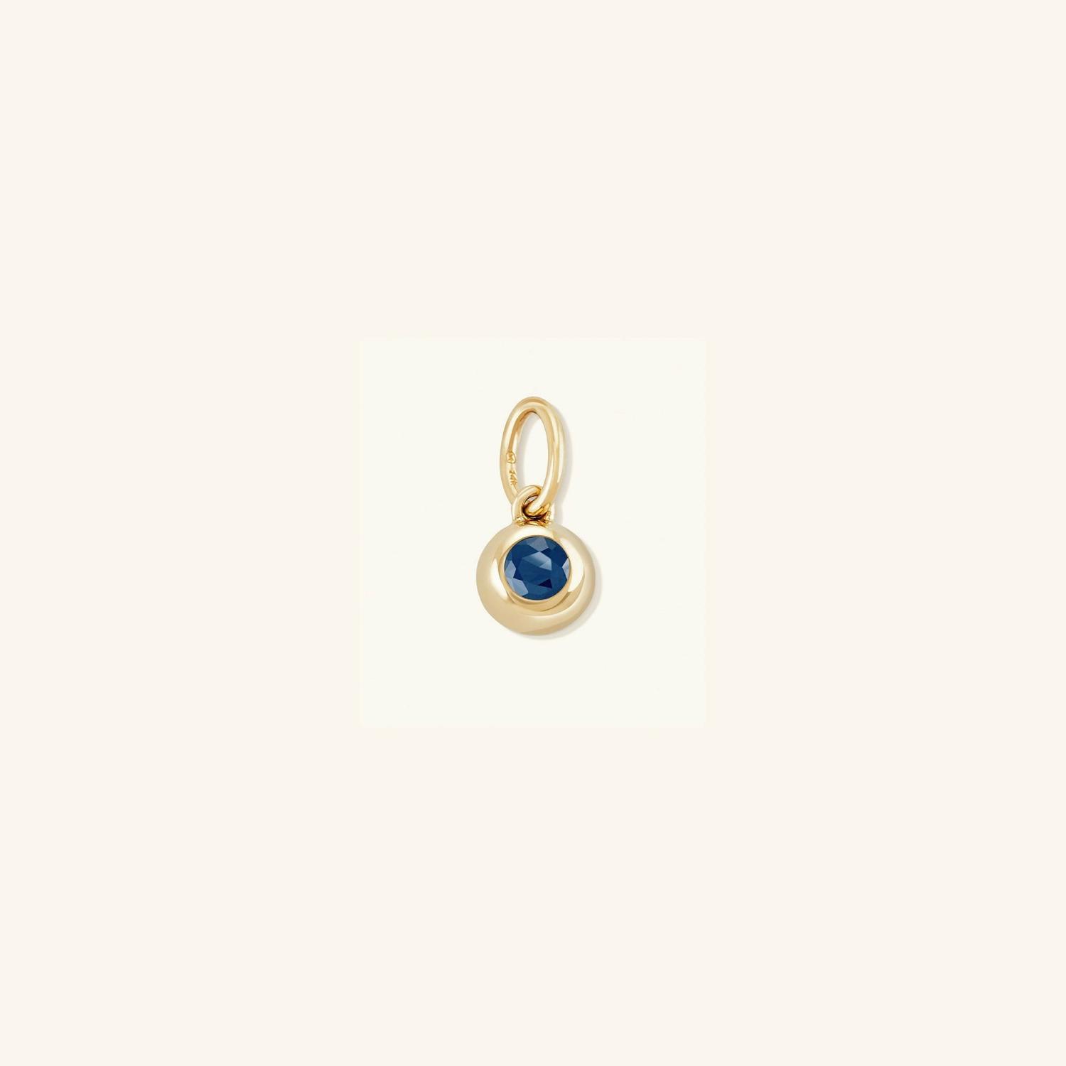 Birthstone Sphere Charm 14k Yellow Gold | Womens Necklace Charms