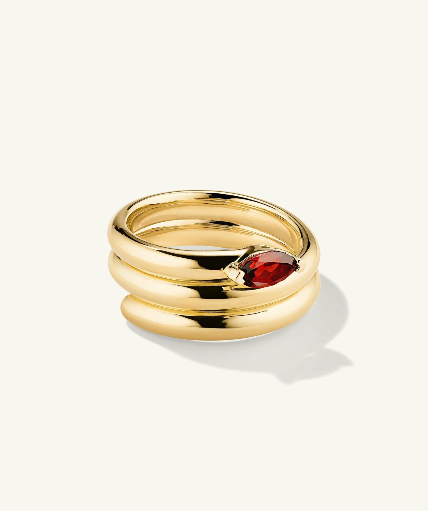 Boa Gemstone Coil Ring Gold Vermeil | Womens Statement Rings