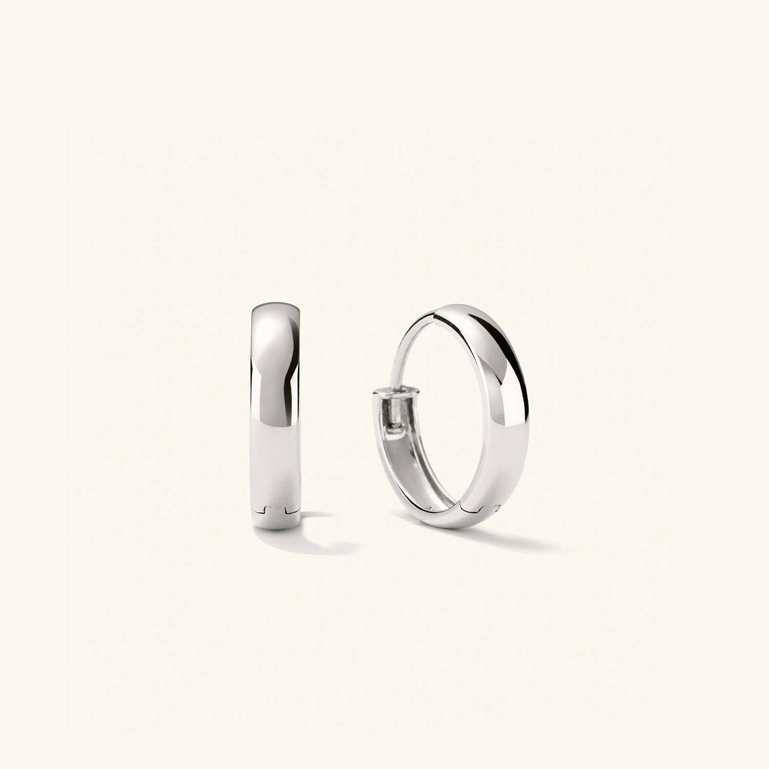 Bold Small Hoops 14k White Gold | Womens Hoop Earrings