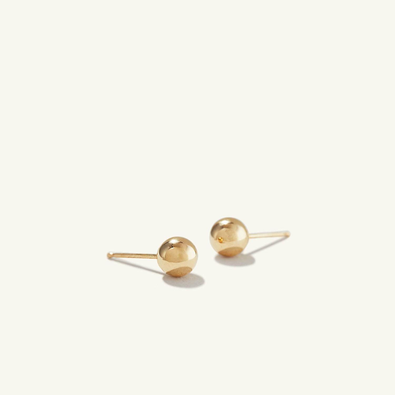 Bold Sphere Studs 14k Yellow Gold | Womens Stud Earrings