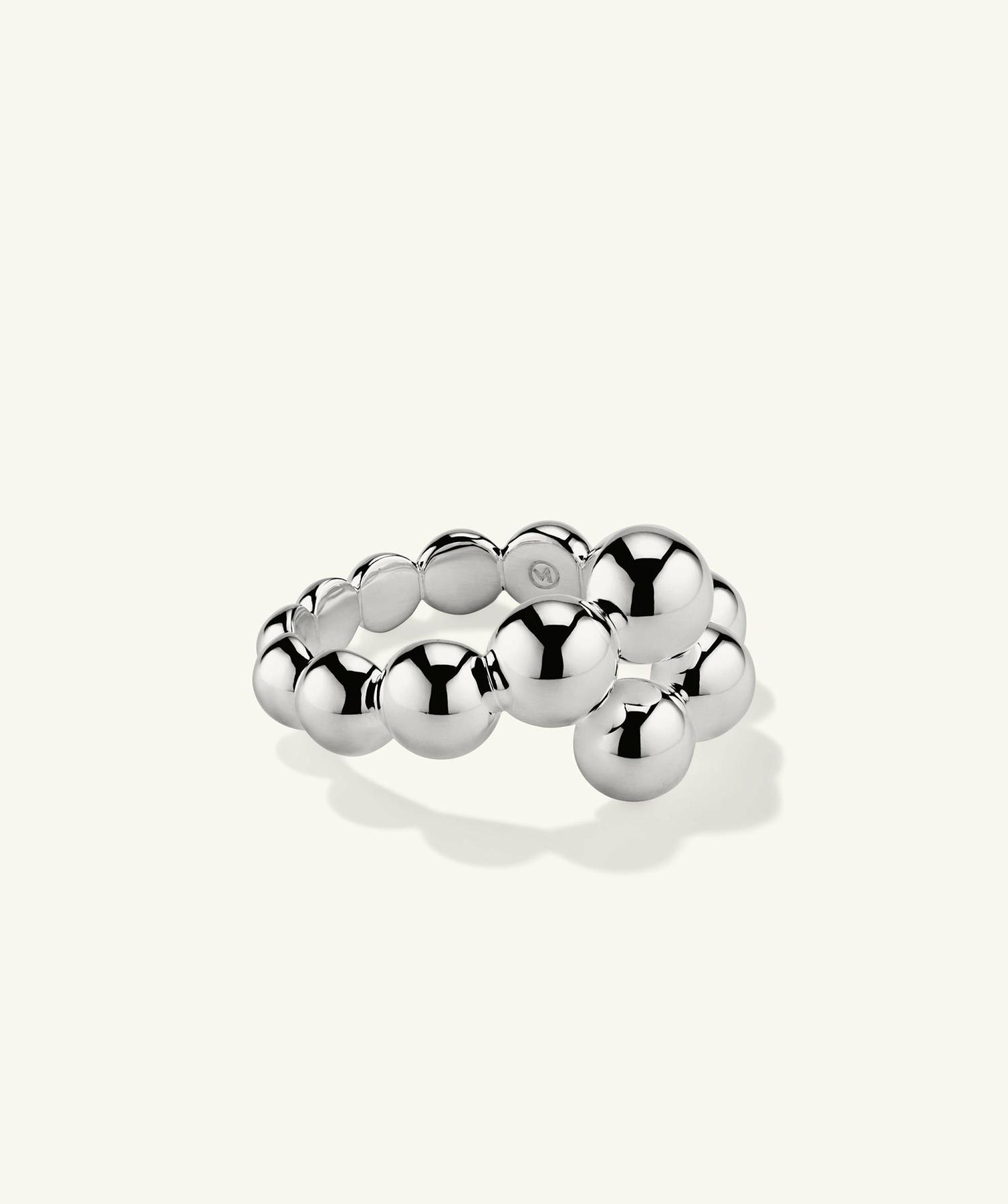 Bubble Sphere Bypass Ring Sterling Silver | Womens Statement Rings