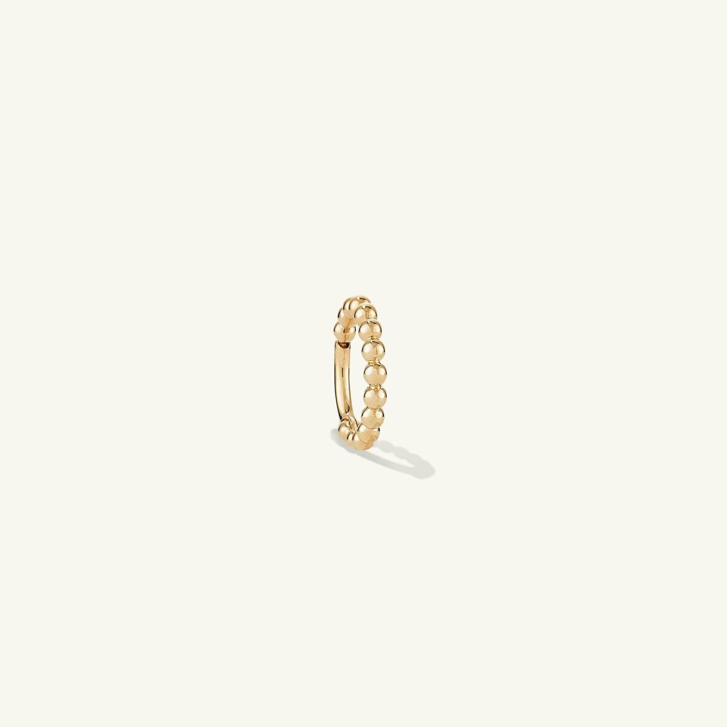 Cartilage Beaded Mini Hoop 14k Yellow Gold | Womens Hoop Earrings