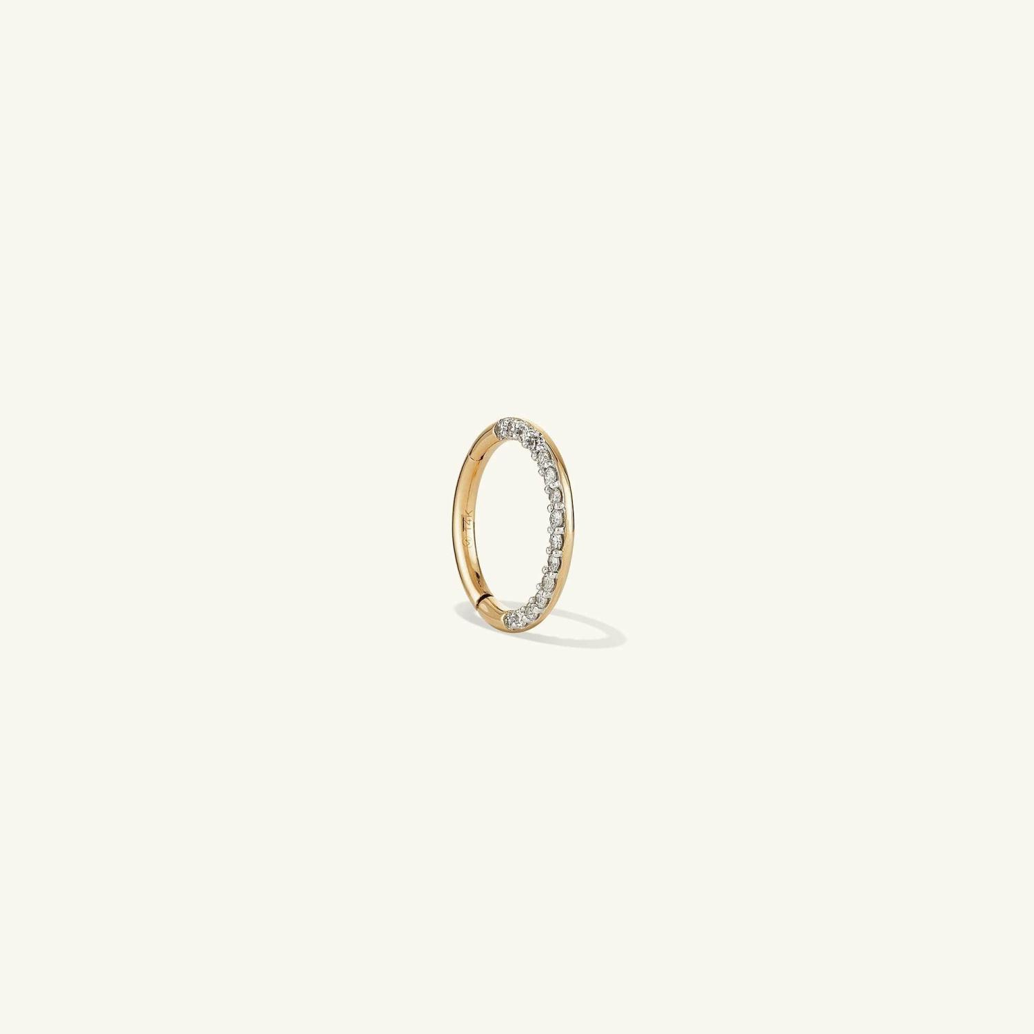 Cartilage Pavé Diamond Mini Hoop 14k Yellow Gold | Womens Hoop Earrings