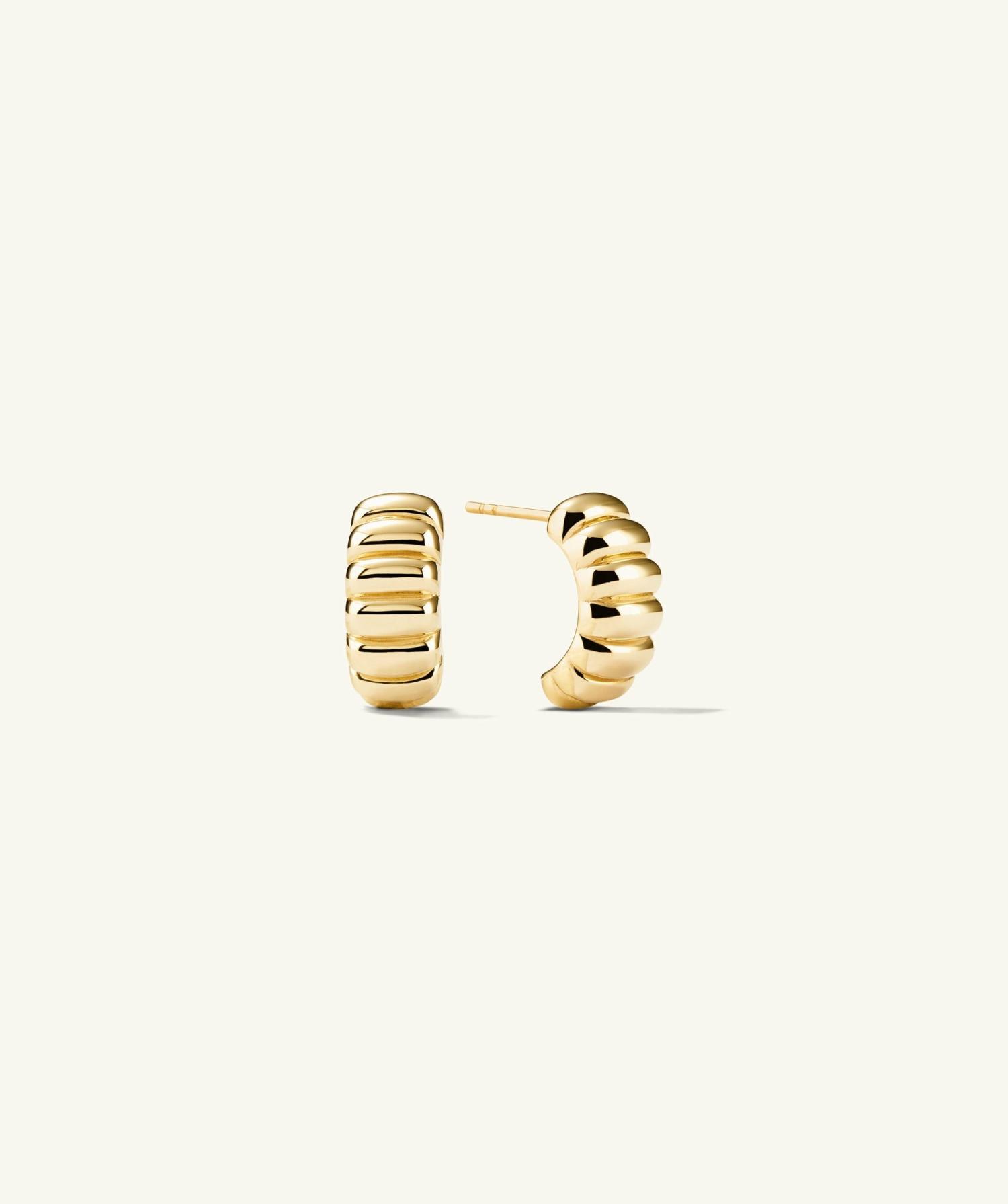 Charlotte Hoops 14k Yellow Gold | Womens Hoop Earrings