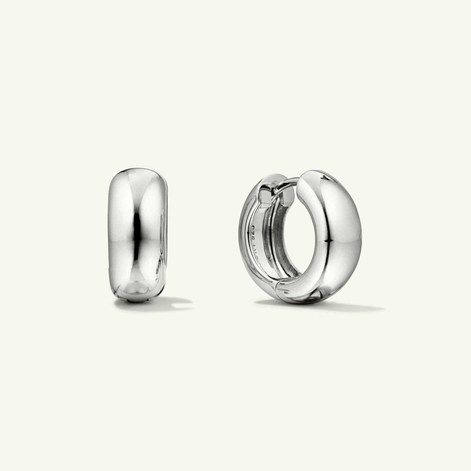 Chunky Medium Hoops Sterling Silver | Womens Hoop Earrings