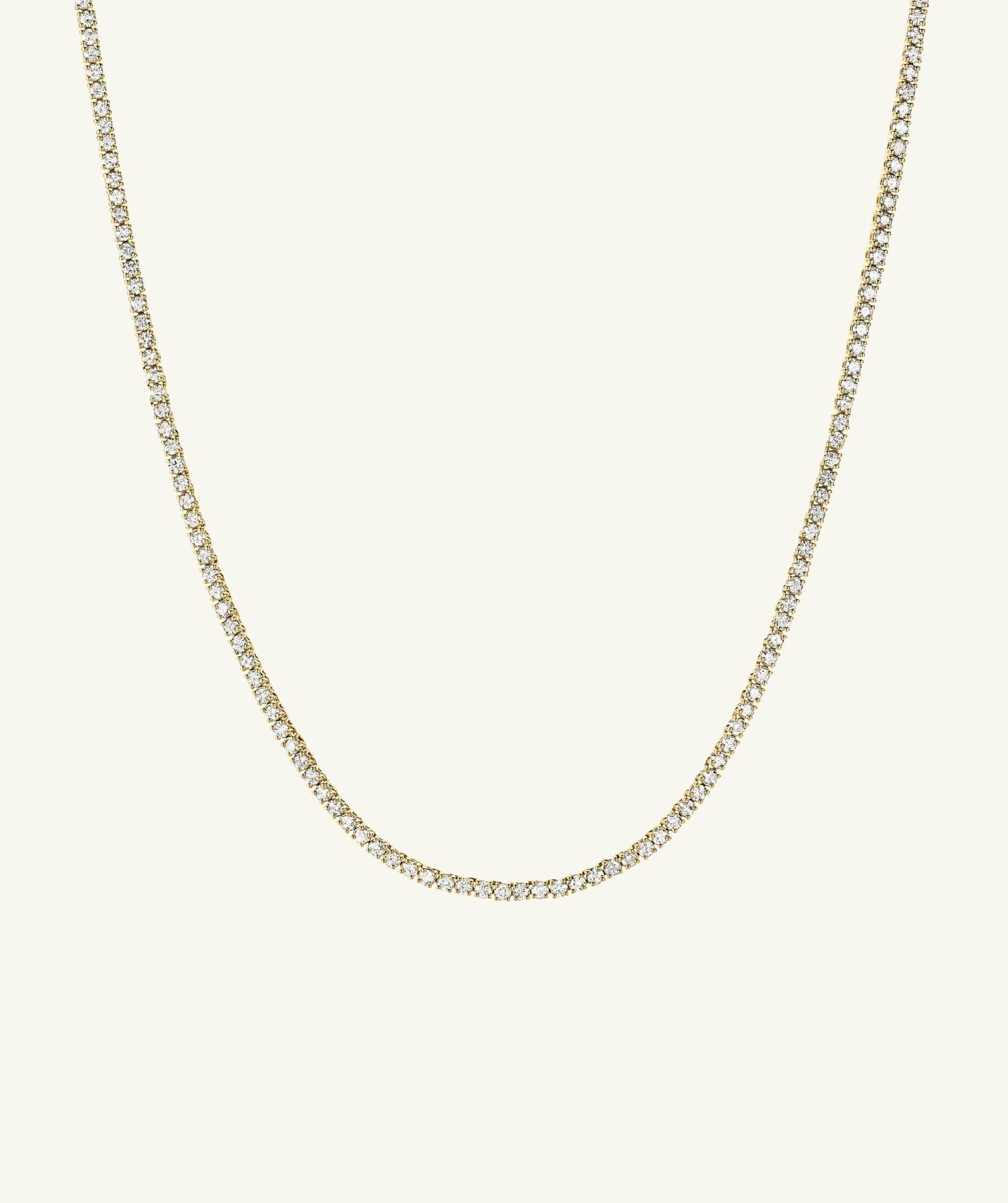 Diamond Tennis Necklace 1.8mm 14k Yellow Gold | Womens Tennis Necklaces