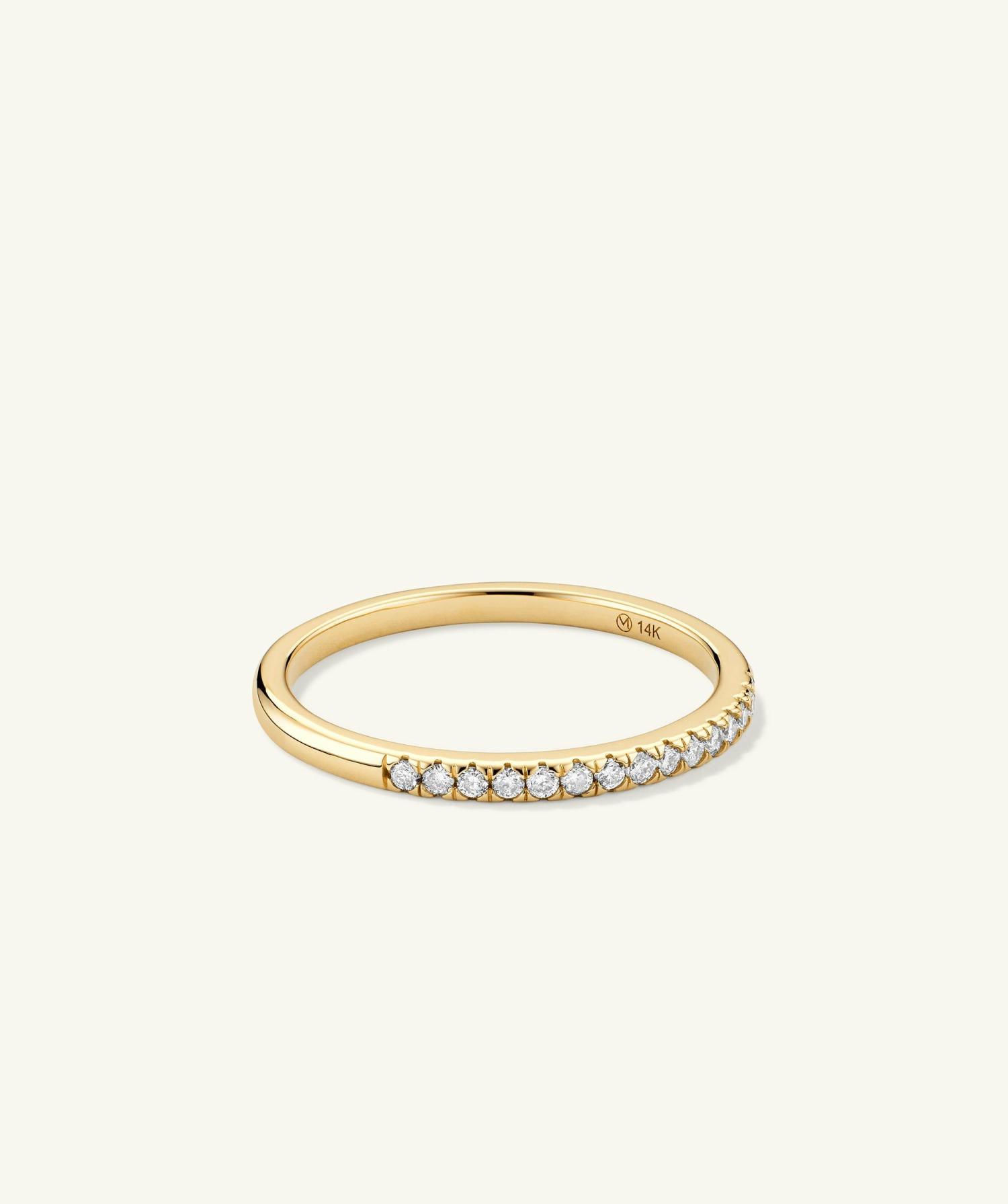 Diamonds Team Ring 14k Yellow Gold | Womens Stackable Rings