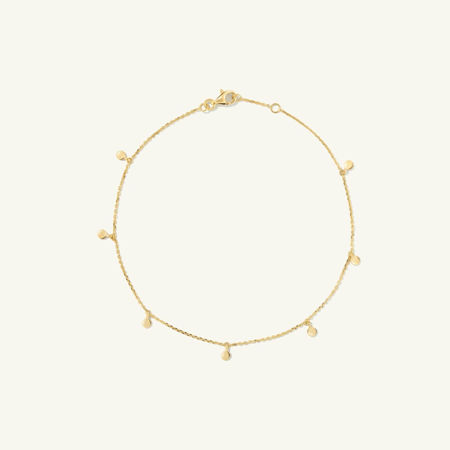 Dot Chain Anklet 14k Yellow Gold | Womens Anklets