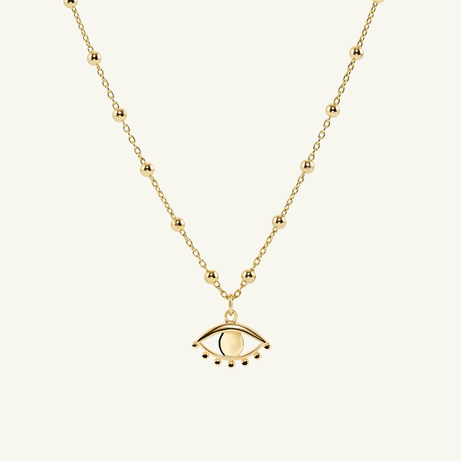 Evil Eye Beaded Pendant Necklace Gold Vermeil | Womens Pendant Necklaces