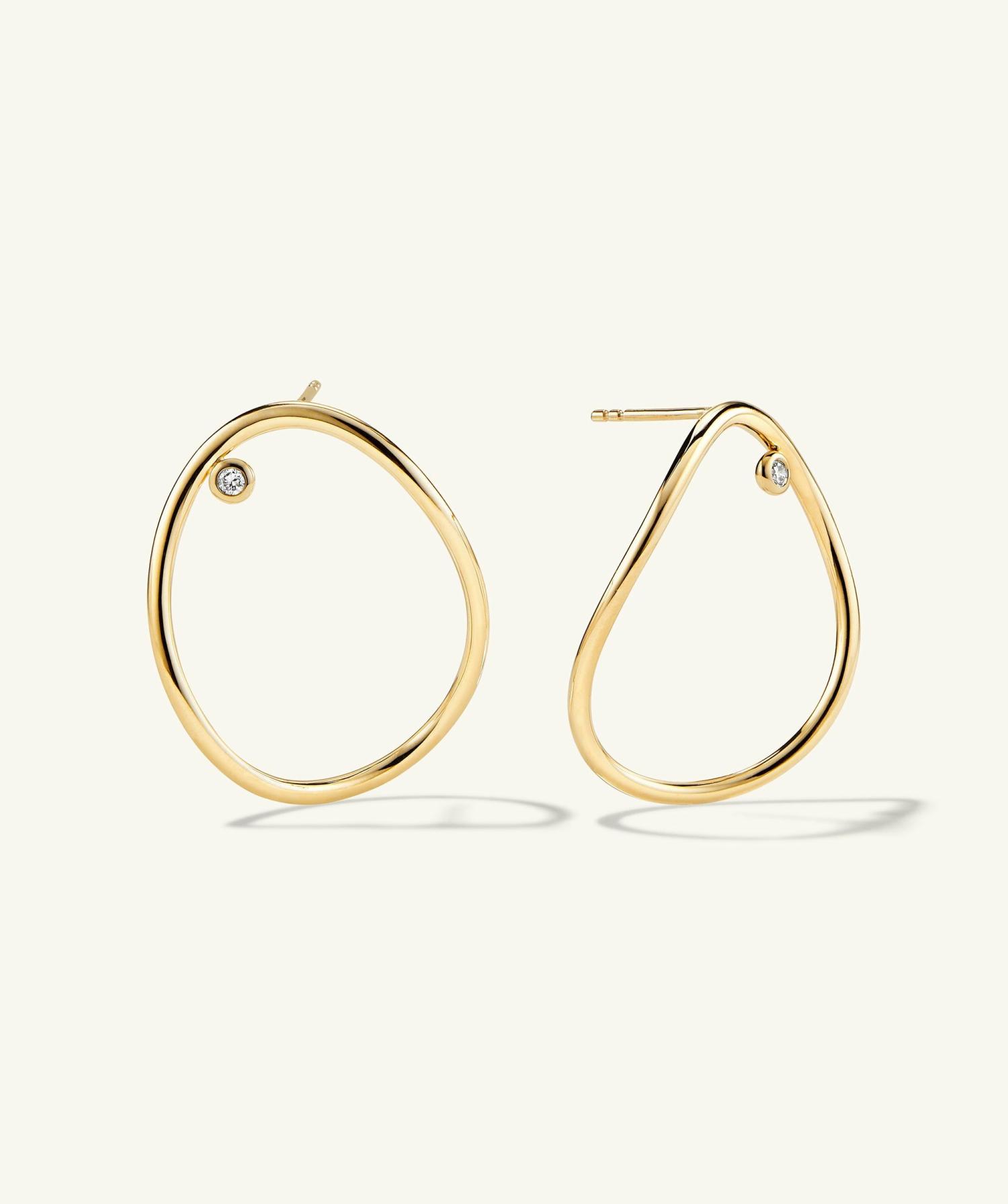 Figure Large Hoops 14k Yellow Gold | Womens Hoop Earrings