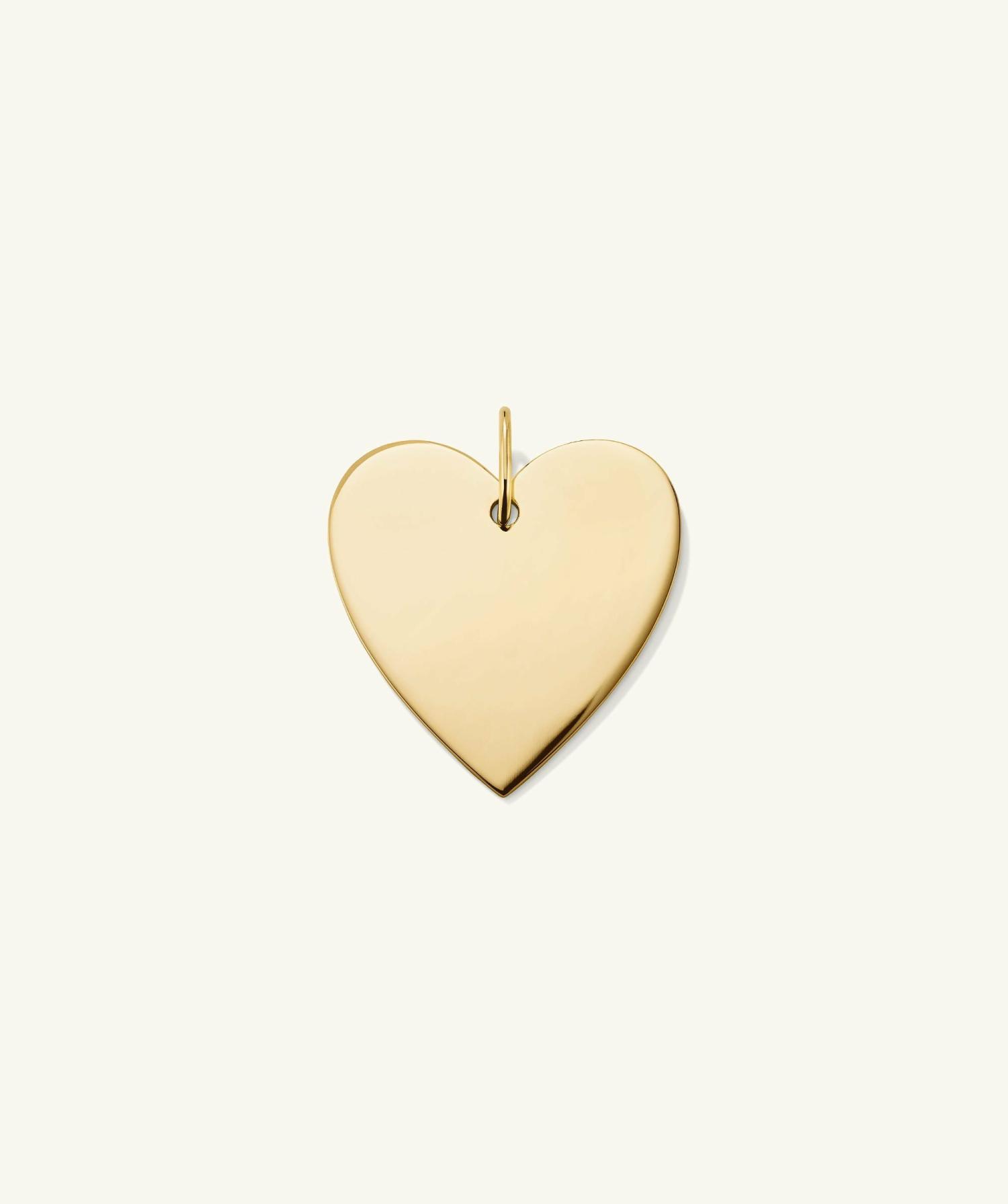 Flat Heart Charm 14k Yellow Gold | Womens Bracelet Charms