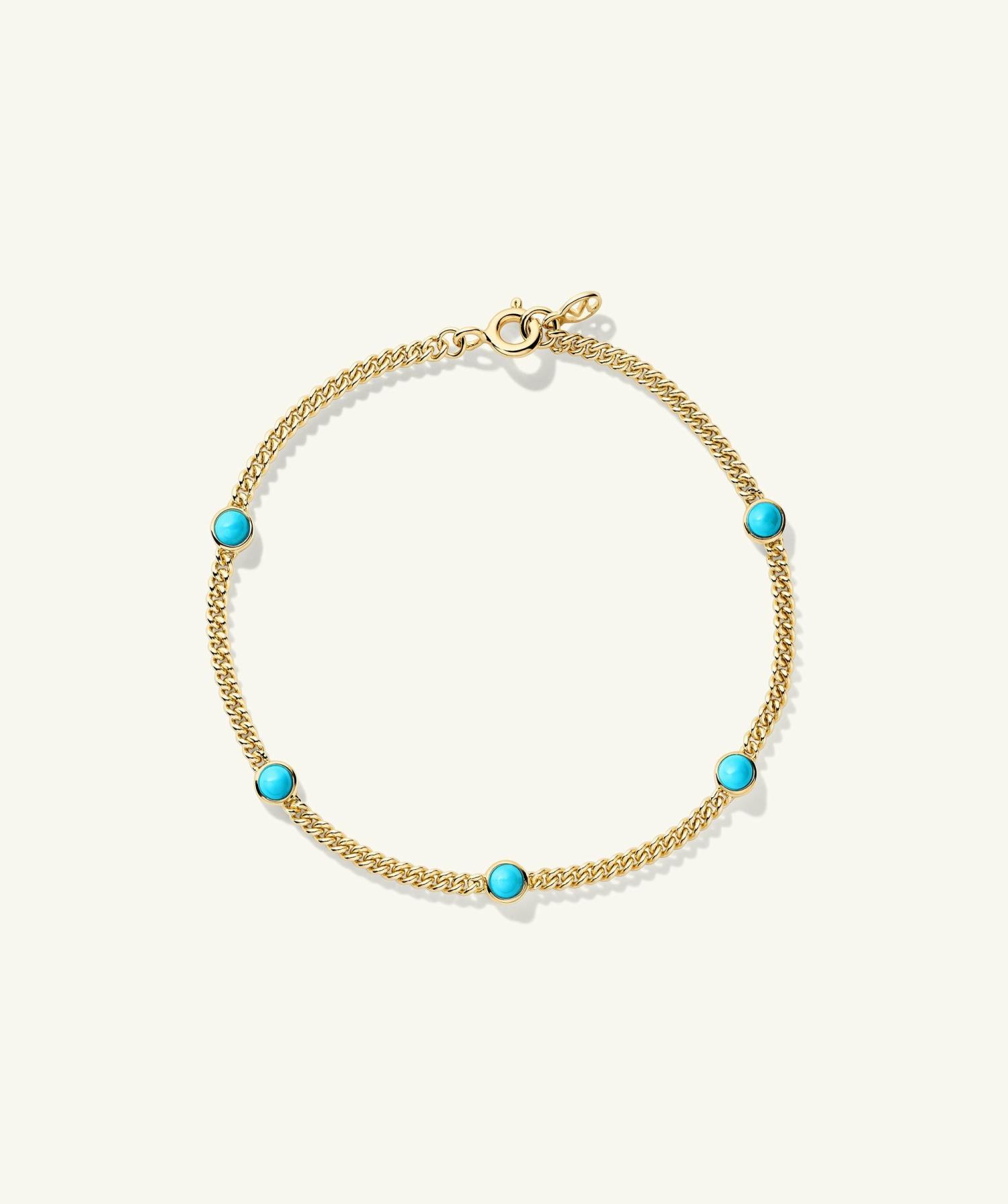 Gemstone Curb Chain Bracelet Gold Vermeil | Womens Chain Bracelets