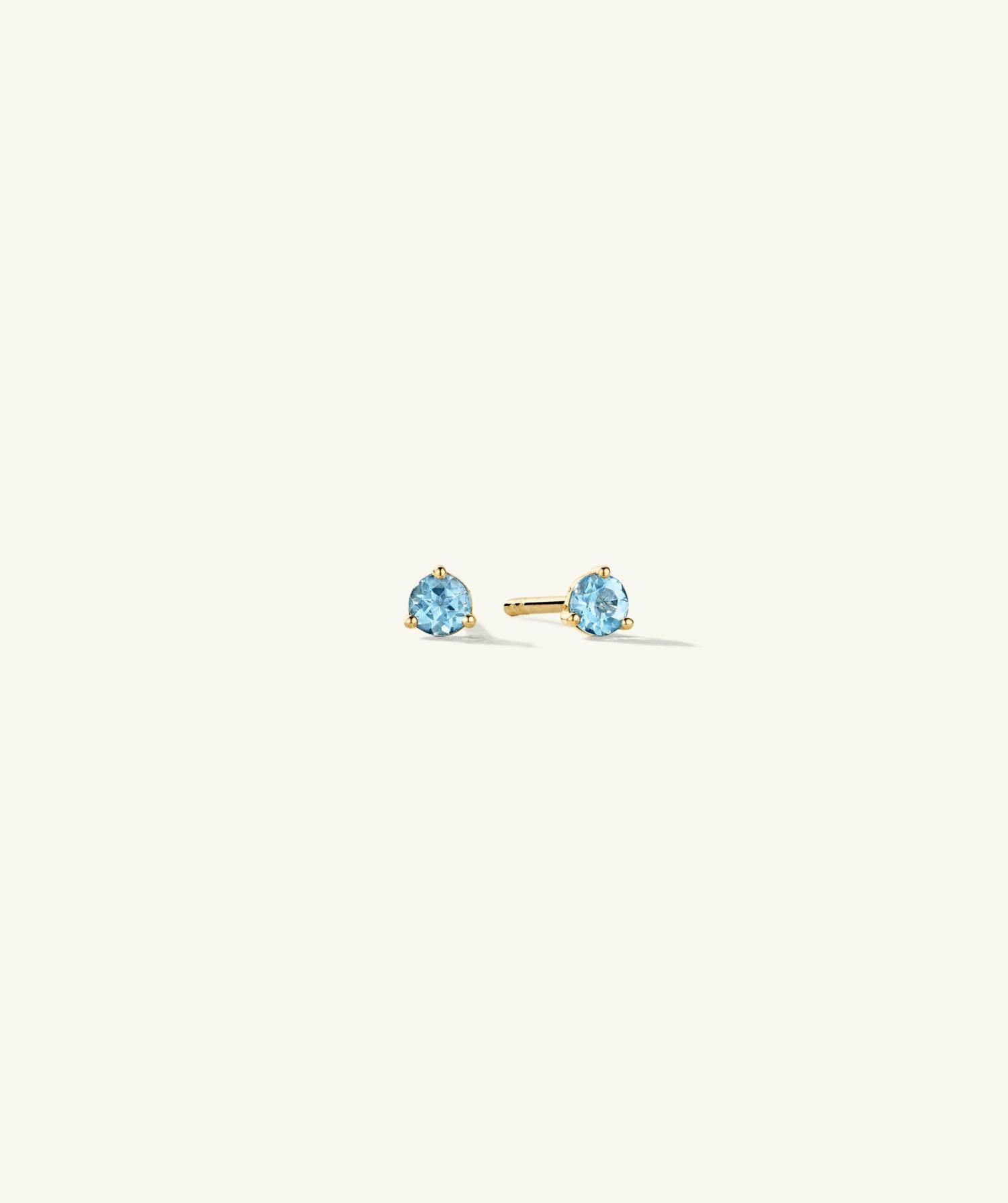 Gemstone Mini Studs 14k Yellow Gold | Womens Stud Earrings