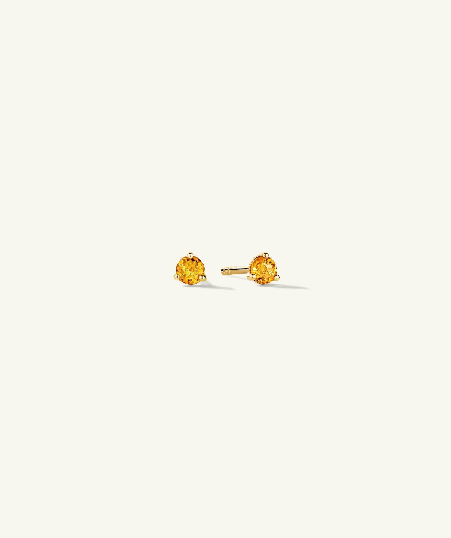 Gemstone Mini Studs 14k Yellow Gold | Womens Stud Earrings