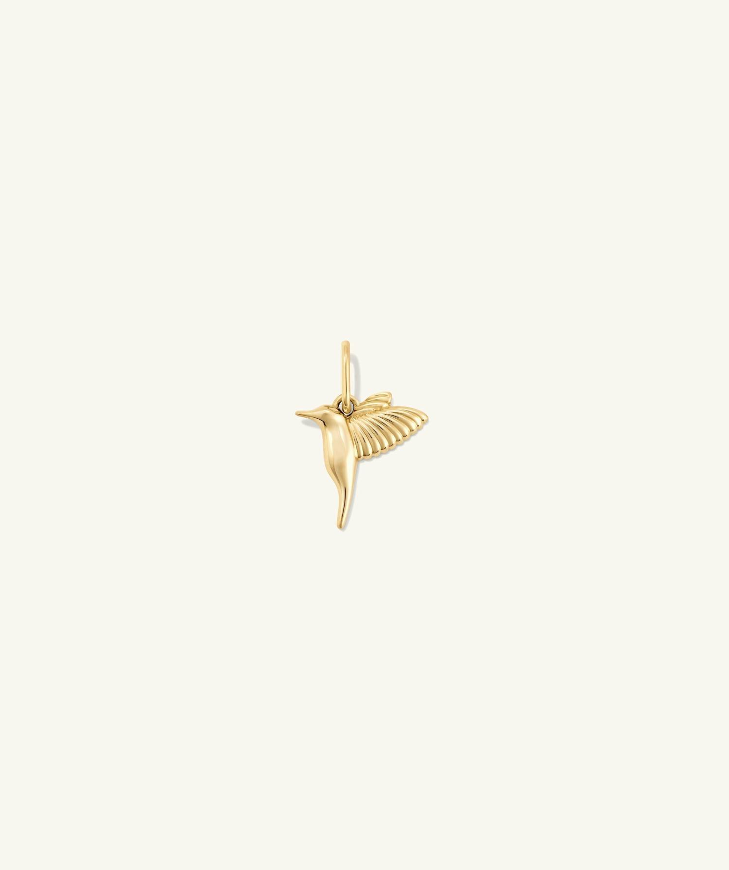 Hummingbird Charm 14k Yellow Gold | Womens Bracelet Charms