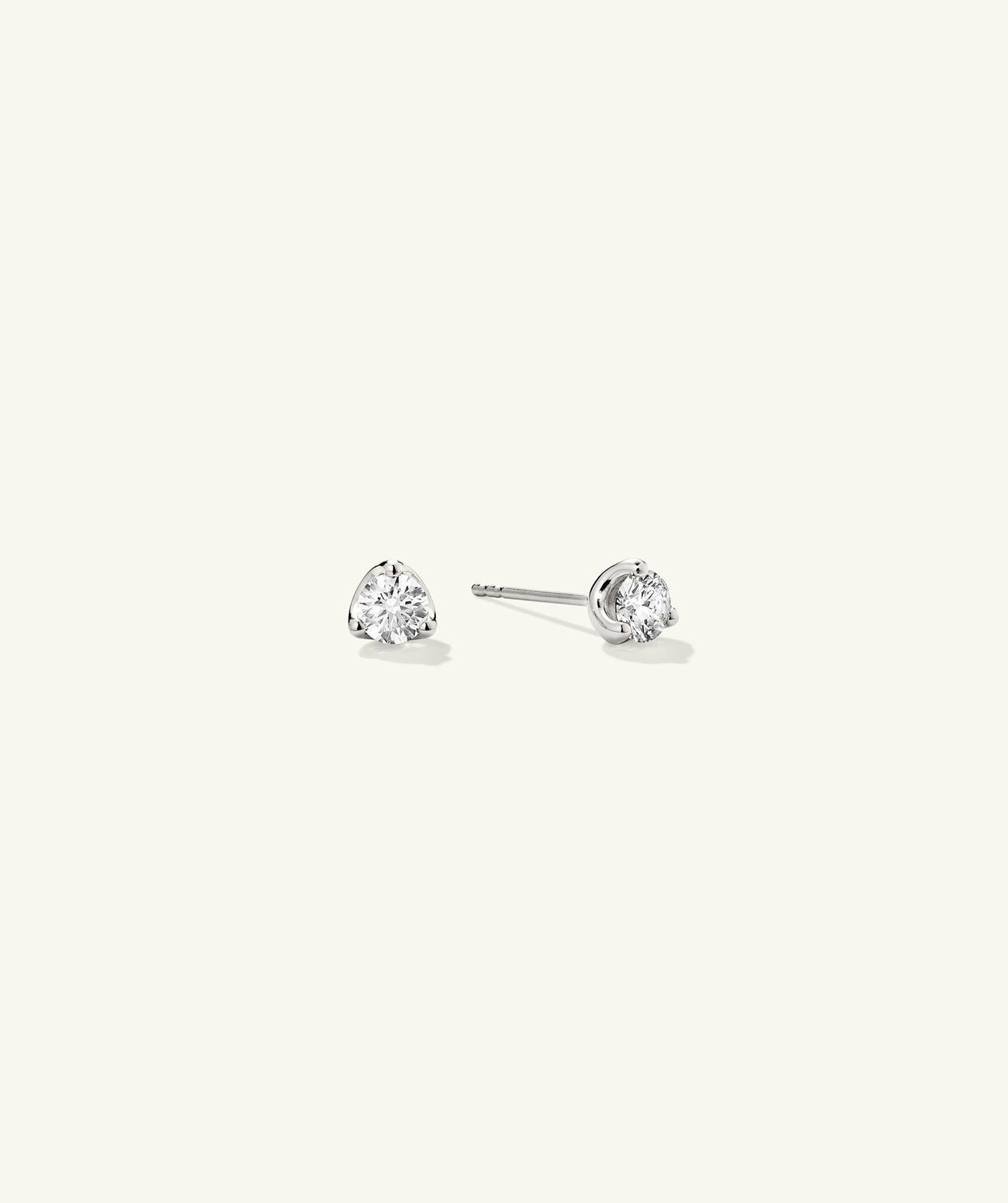 Lab Grown Diamond Round Studs 0.5 TCW 14k White Gold | Womens Stud Earrings