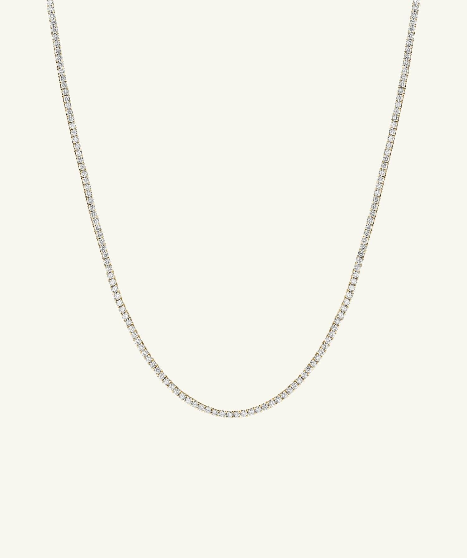 Lab Grown Diamond Tennis Necklace 2.5mm 14k Yellow Gold | Womens Tennis Necklaces