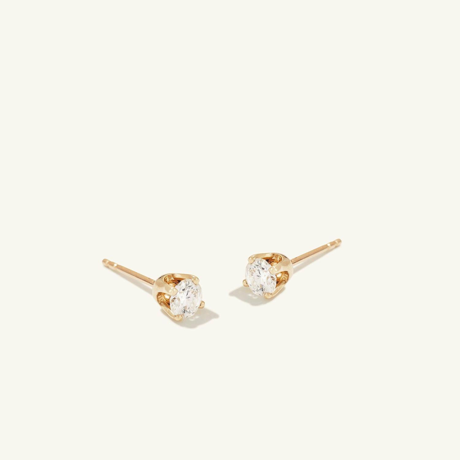 Large Diamond Studs 14k Yellow Gold | Womens Stud Earrings