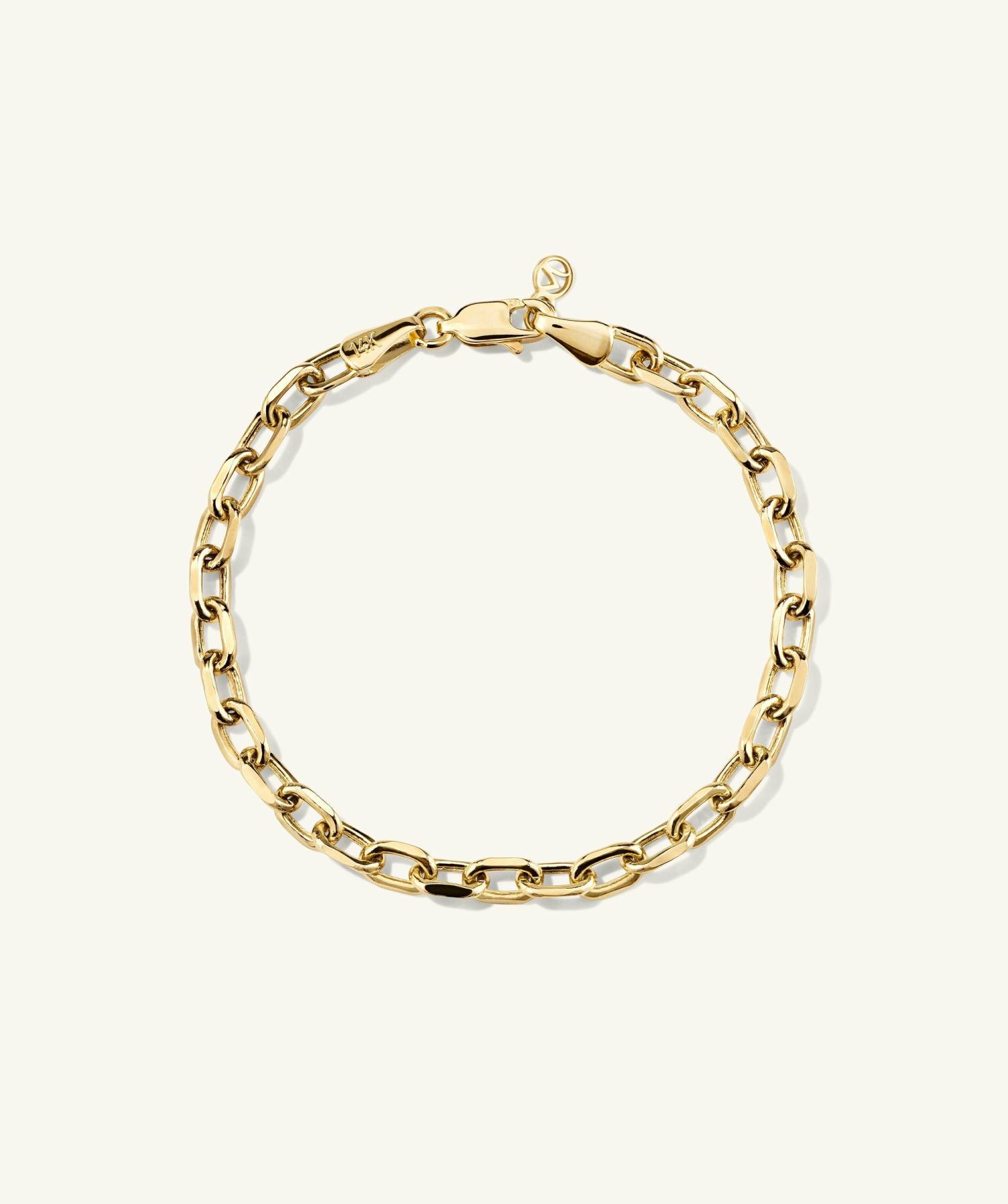 Large Square Oval Chain Bracelet 14k Yellow Gold | Womens Chain Bracelets