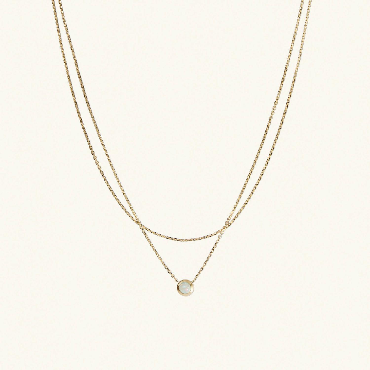 Layered Opal Necklace Gold Vermeil | Womens Chain Necklaces