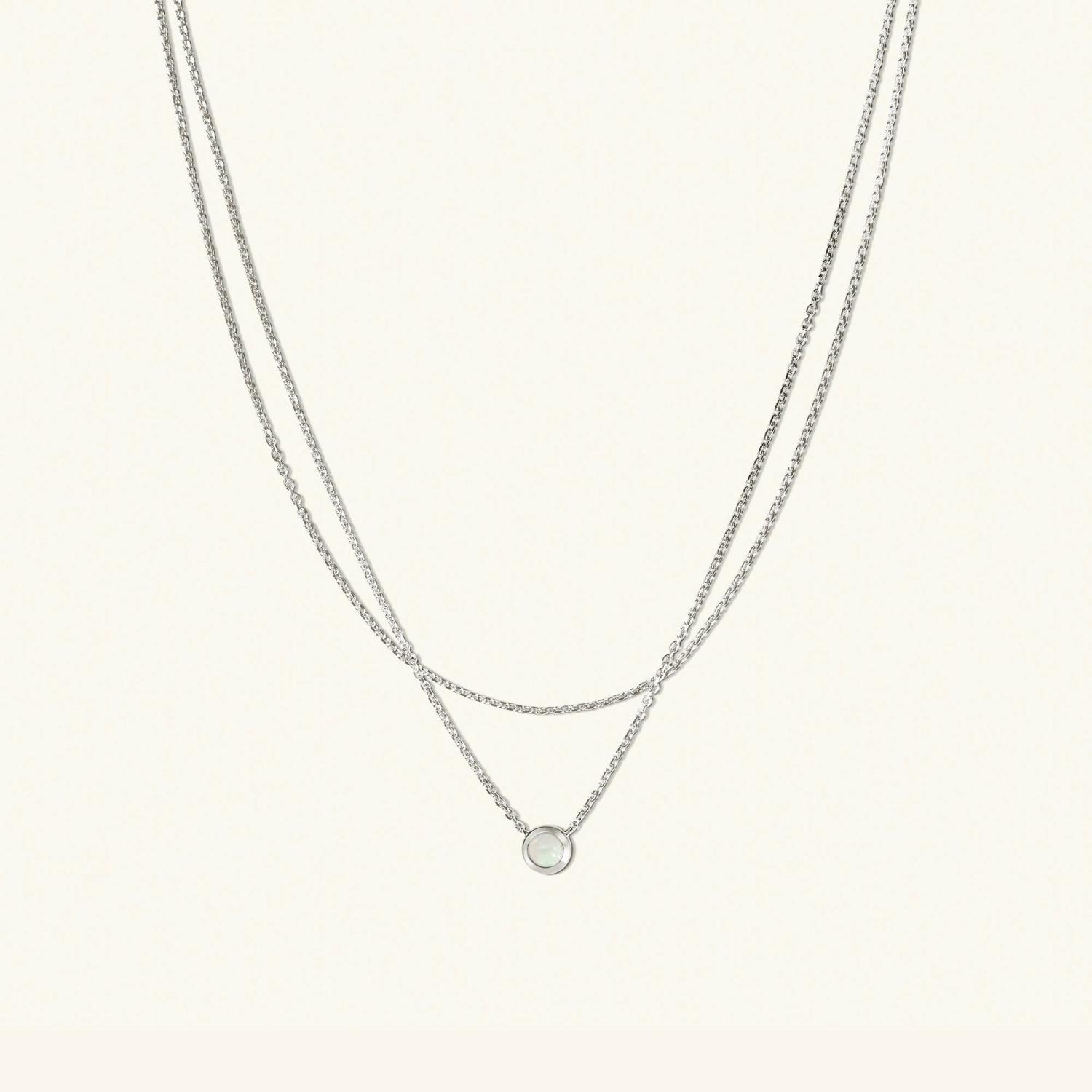 Layered Opal Necklace Sterling Silver | Womens Chain Necklaces