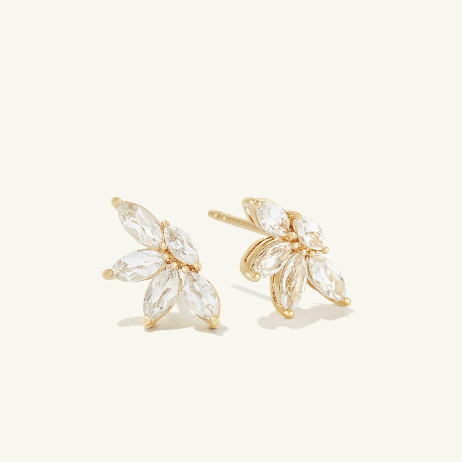 Marquise Topaz Earrings Gold Vermeil | Womens Stud Earrings