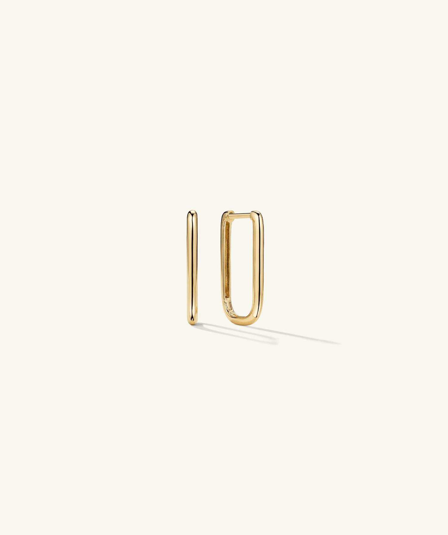 Medium U Hoops 14k Yellow Gold | Womens Hoop Earrings