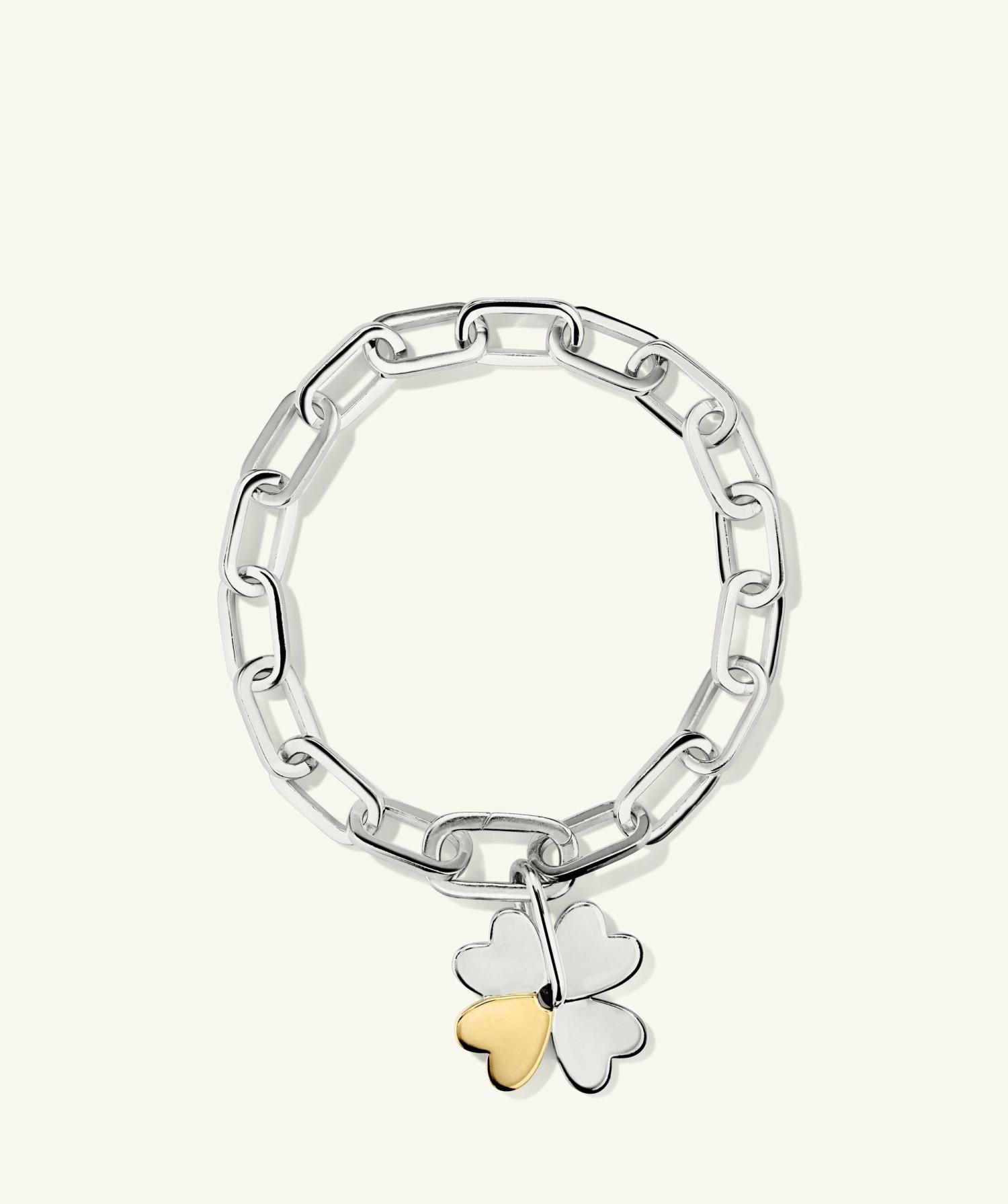 Mejuri x GANNI Clover Charm Bracelet Sterling Silver | Womens Chain Bracelets