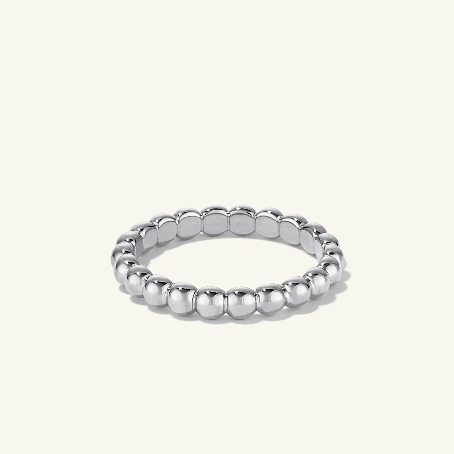 Metallic Sphere Ring Sterling Silver | Womens Stackable Rings