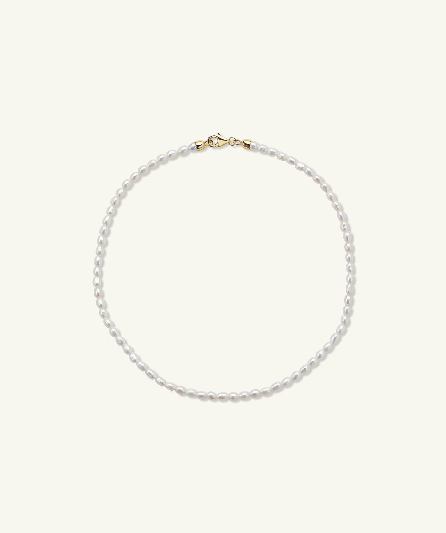 Micro Pearl Anklet 14k Yellow Gold | Womens Anklets