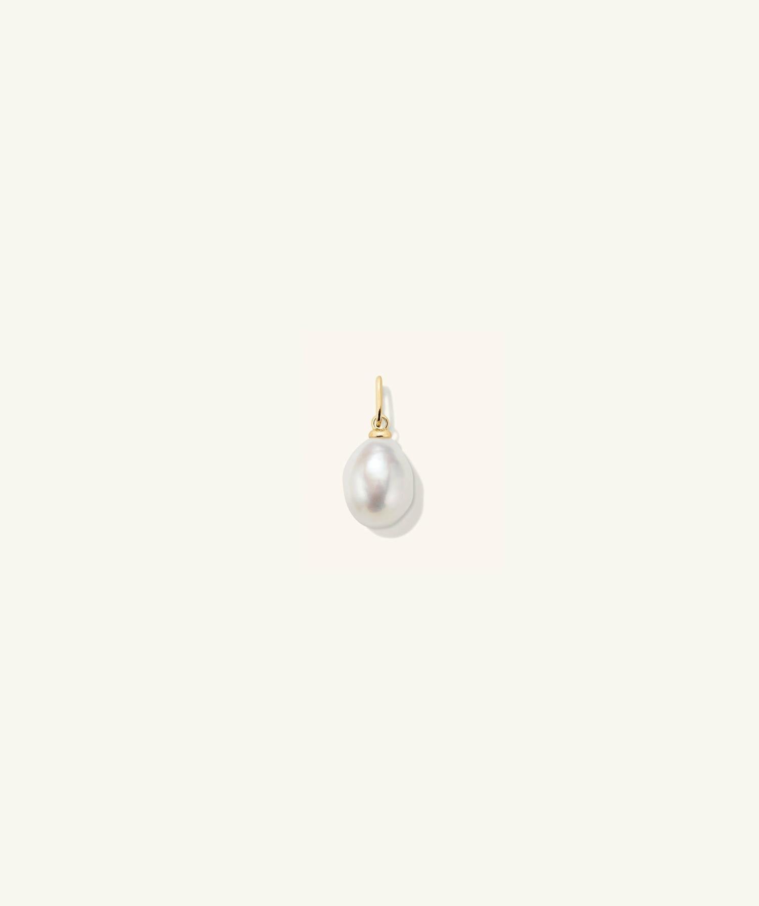 Organic Pearl Charm 14k Yellow Gold | Womens Necklace Charms