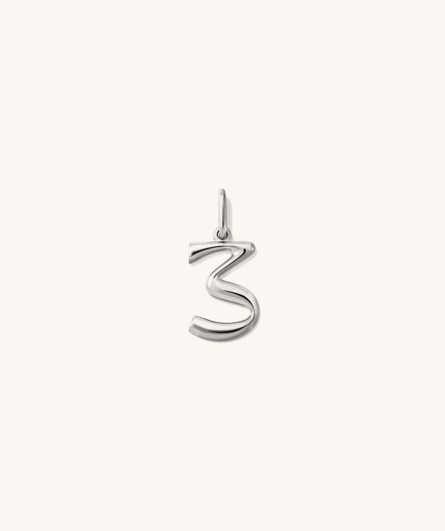 Oversized Number Charm Sterling Silver | Womens Necklace Charms