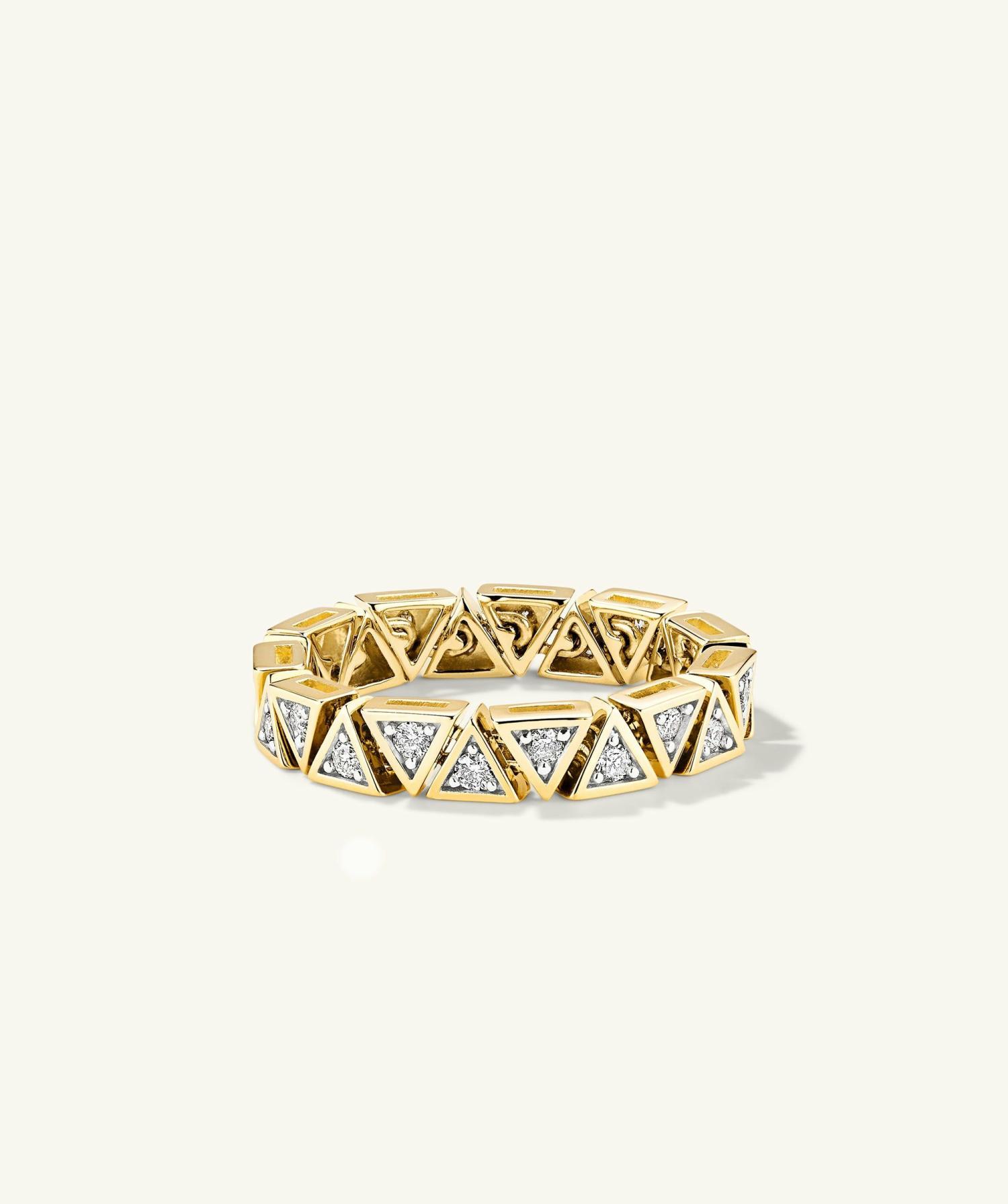 Patra Diamond Tennis Ring 14k Yellow Gold | Womens Statement Rings