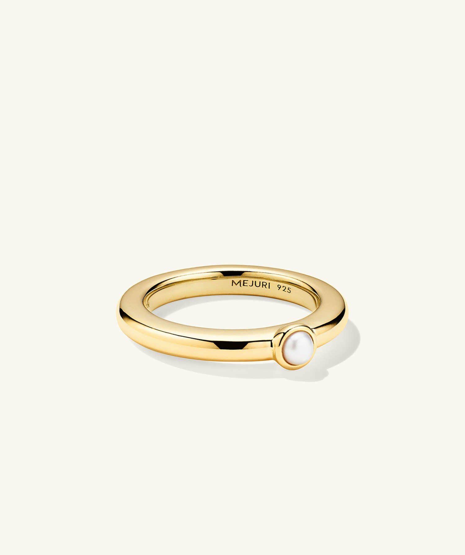 Pearl Stacker Ring Gold Vermeil | Womens Stackable Rings