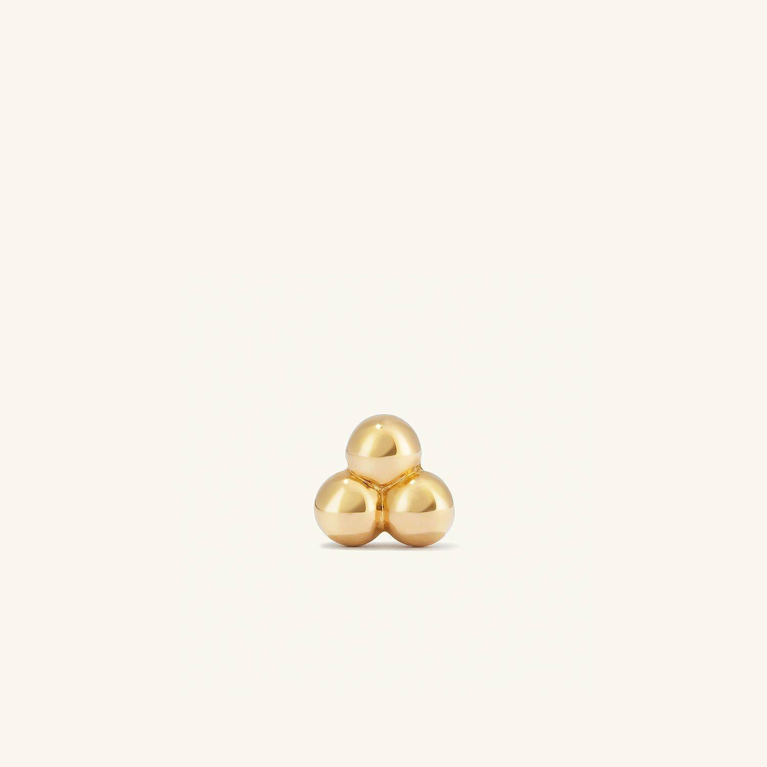 Piercing Studio – Spheres Cluster Flat Back Stud 14k Yellow Gold | Womens Stud Earrings