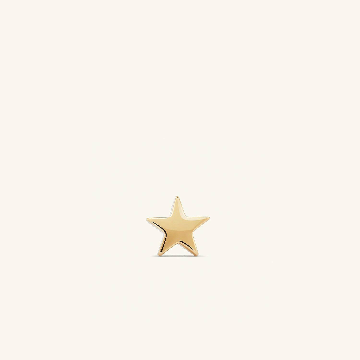 Piercing Studio – Star Flat Back Stud 14k Yellow Gold | Womens Stud Earrings