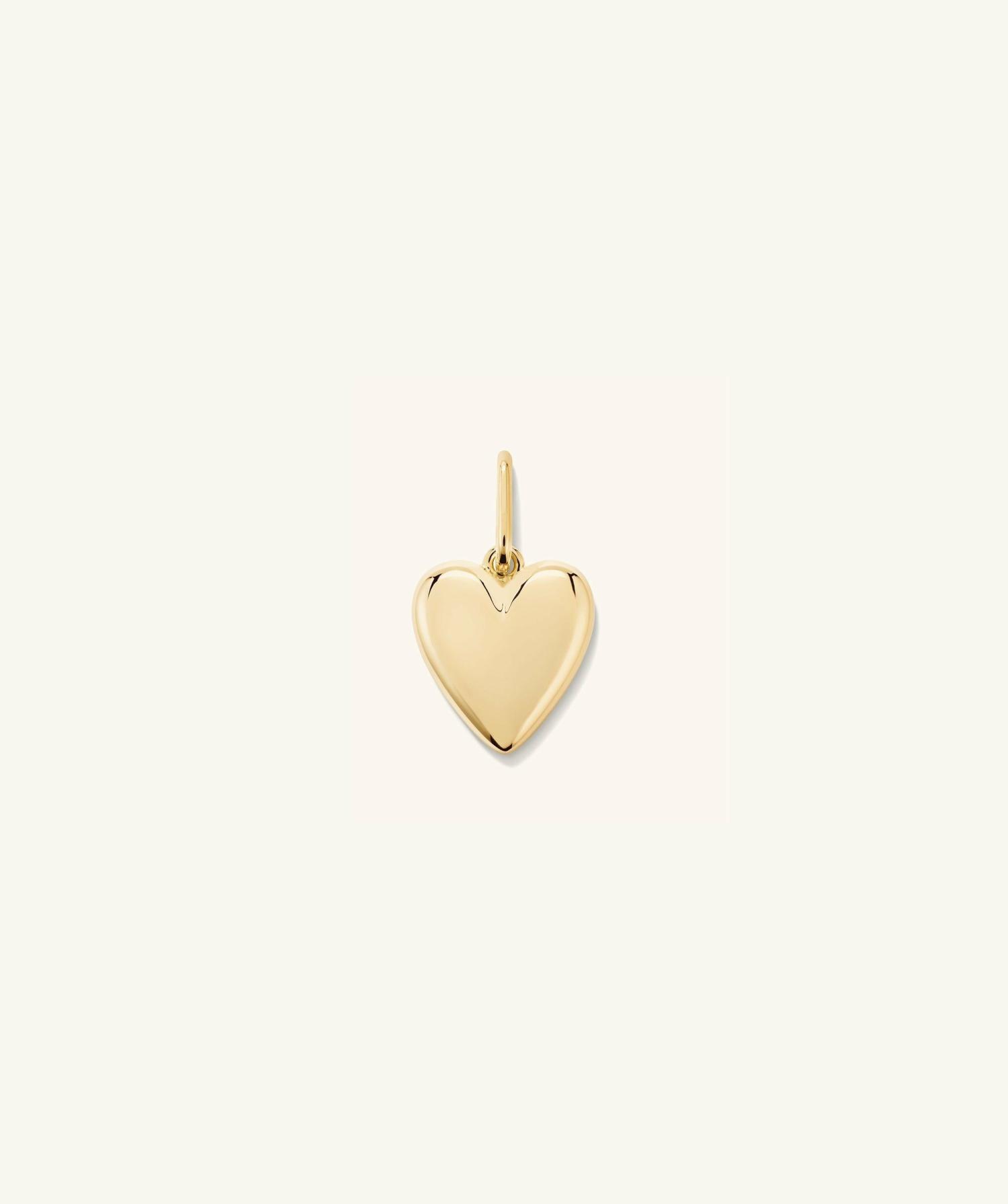 Puffy Heart Charm Gold Vermeil | Womens Necklace Charms