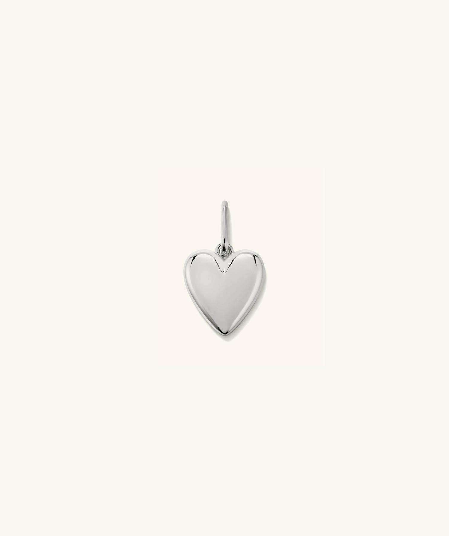 Puffy Heart Charm Sterling Silver | Womens Bracelet Charms