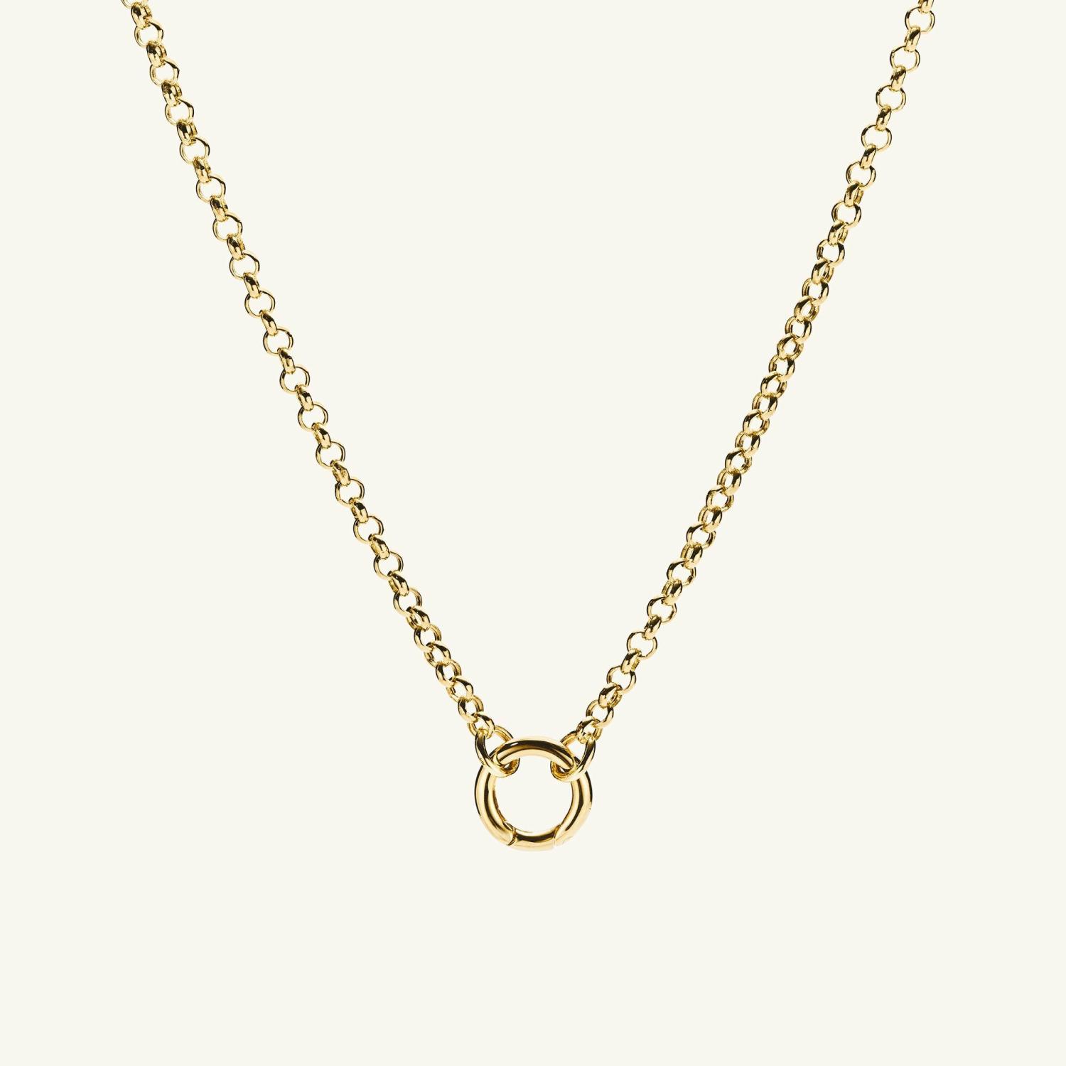 Rolo Chain Charm Necklace 14k Yellow Gold | Womens Chain Necklaces