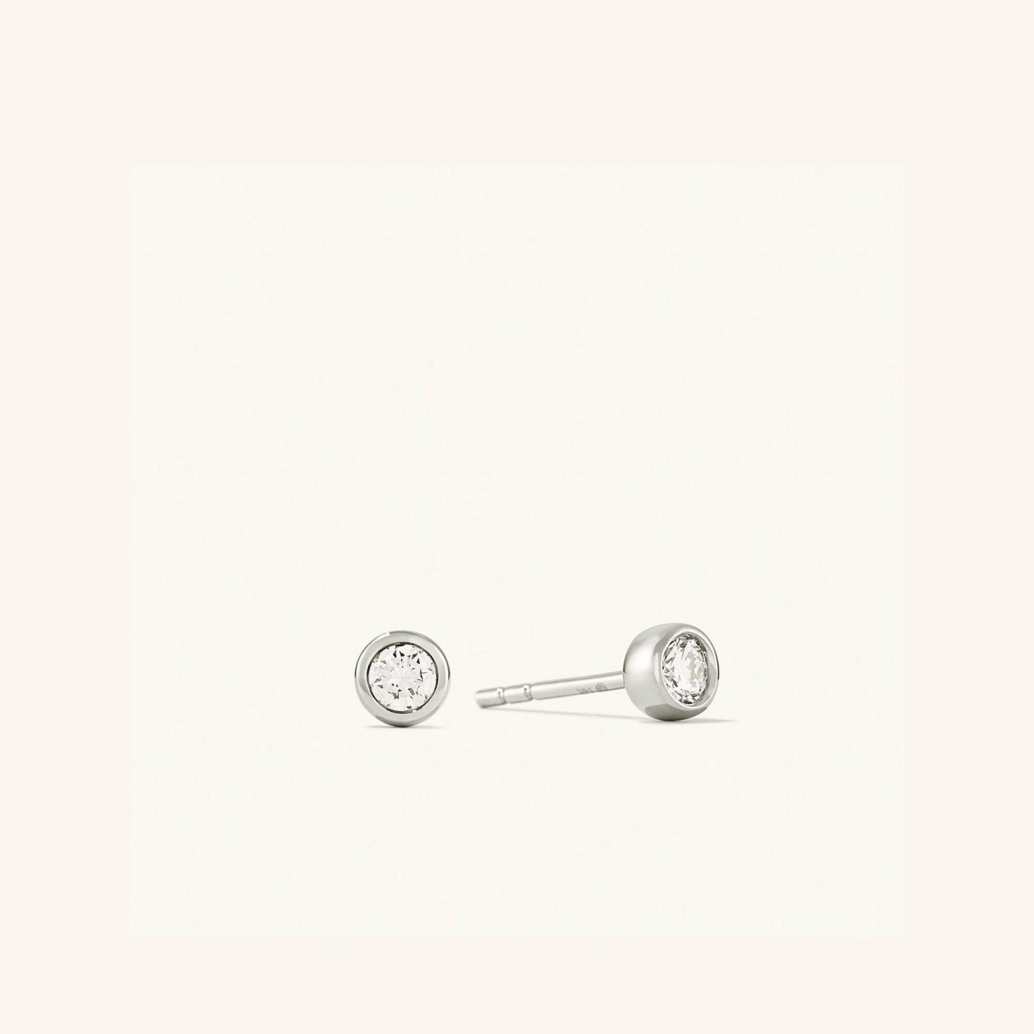 Round Diamond Studs 14k White Gold | Womens Stud Earrings