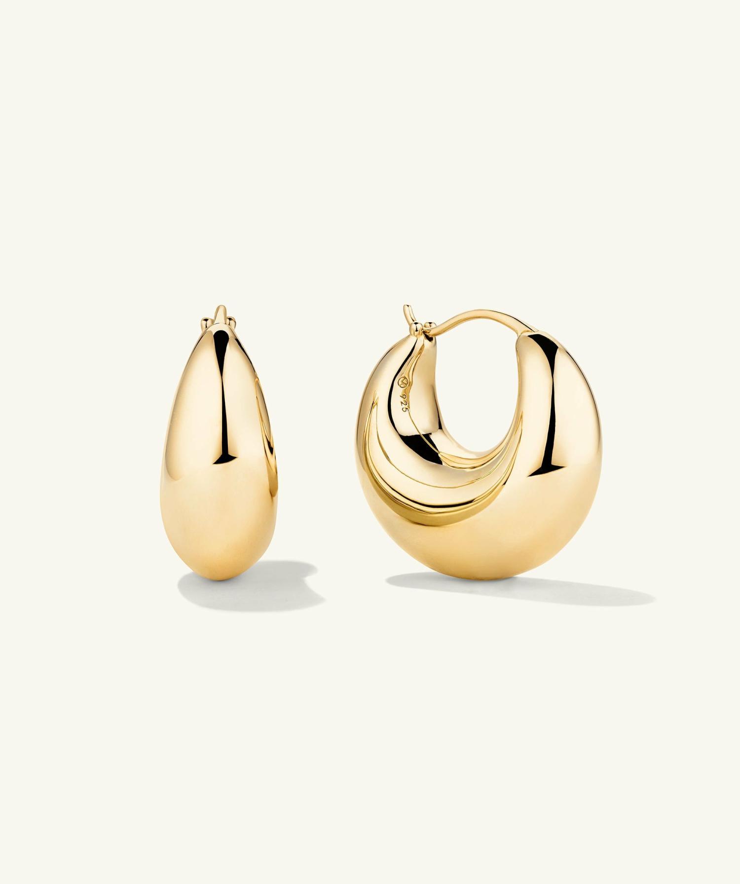 Sculptural Hoops Gold Vermeil | Womens Hoop Earrings