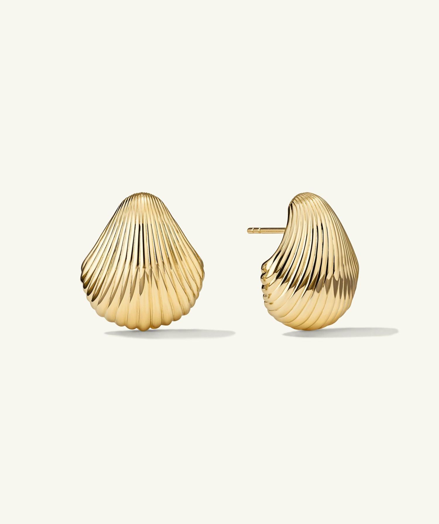 Seashell Studs Gold Vermeil | Womens Stud Earrings